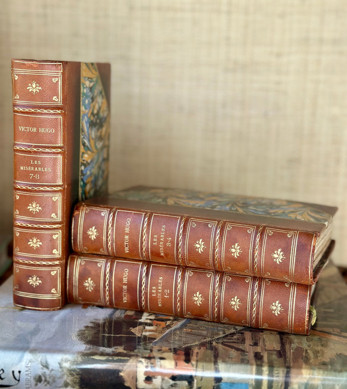 Les Miserables Antique Books (Set of 3)
