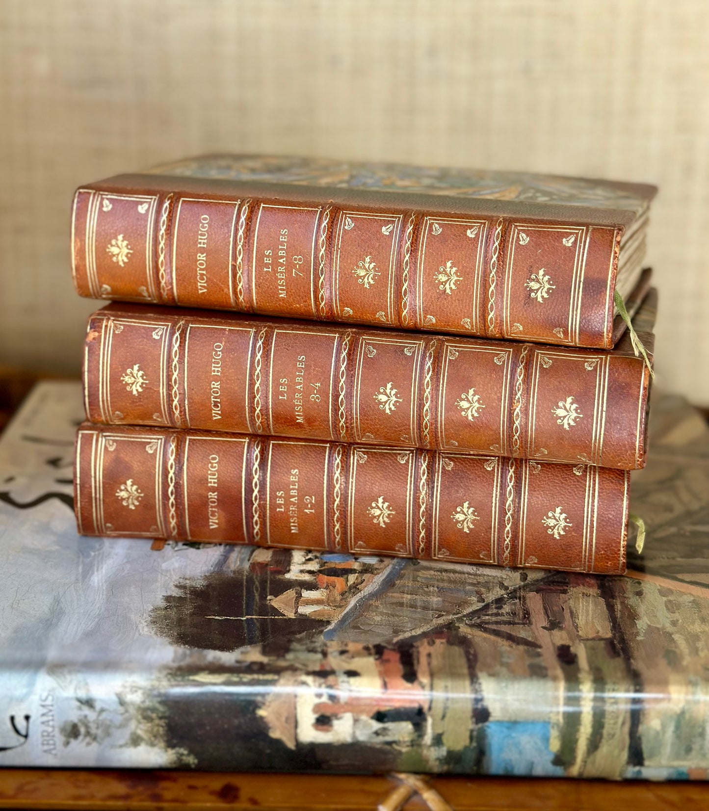 Les Miserables Antique Books (Set of 3)