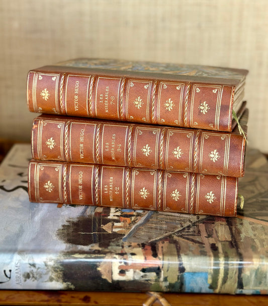 Les Miserables Antique Books (Set of 3)