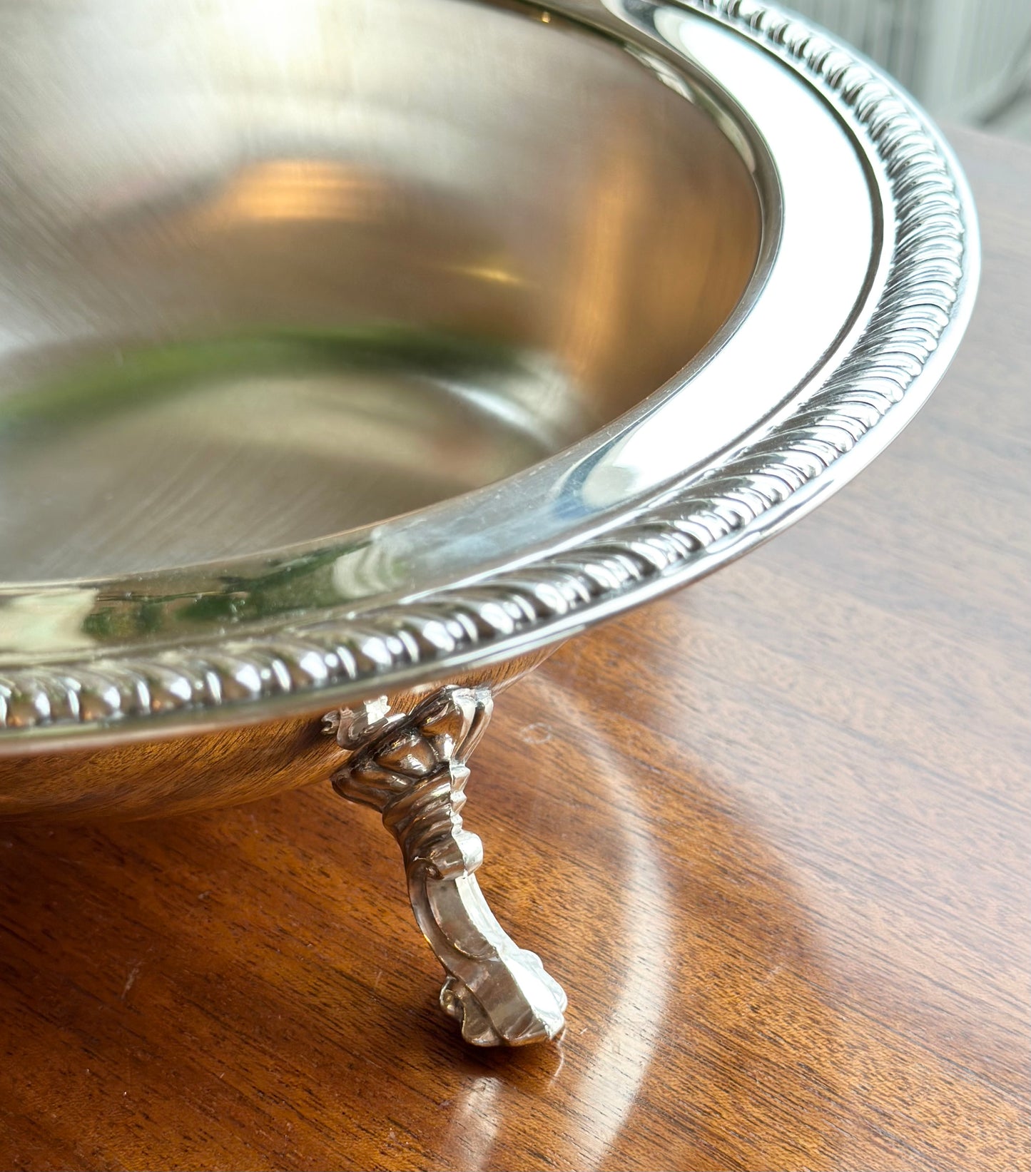 Round Footed Silver Bowl