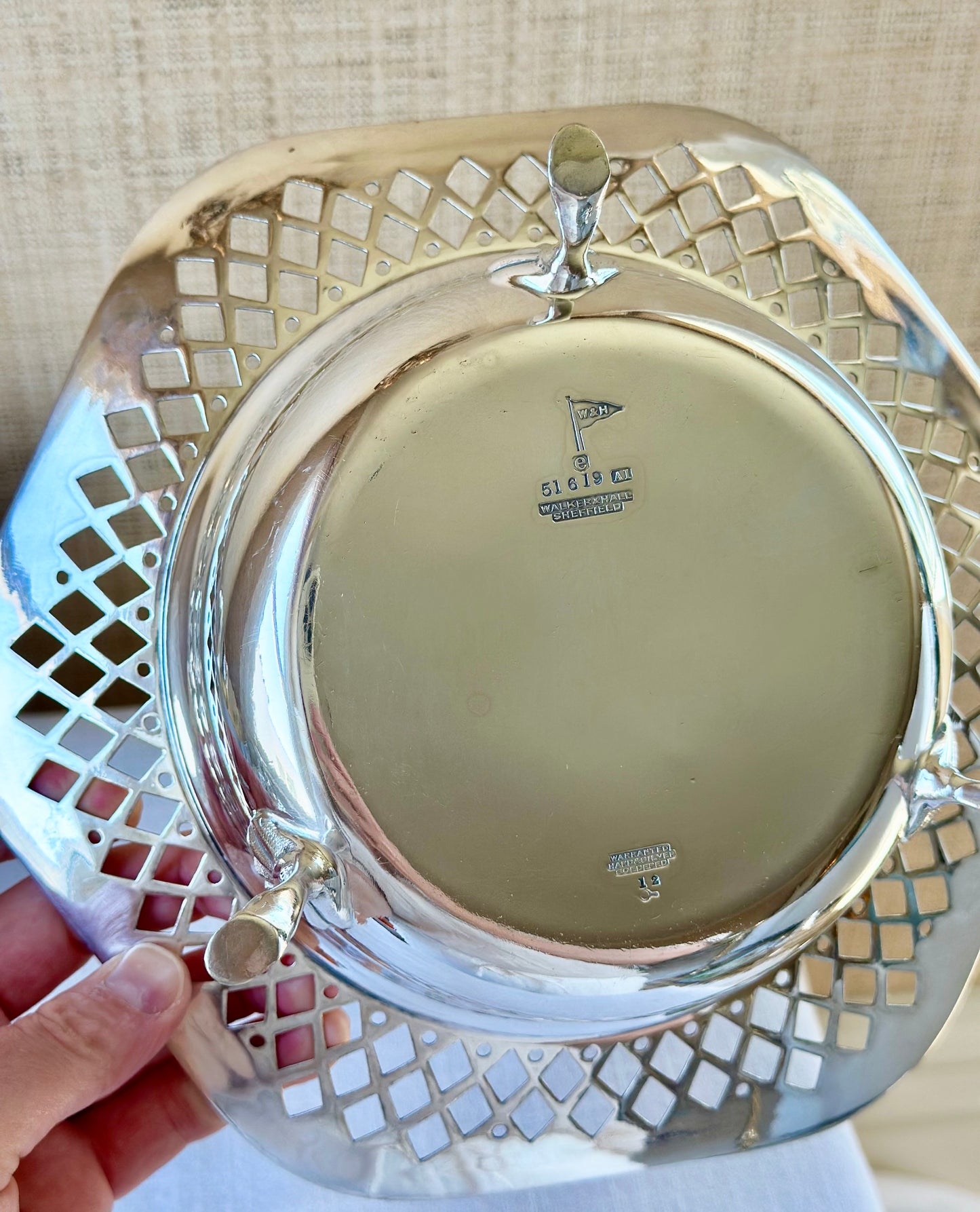 English Sheffield Silverplate Footed Bon Bon Dish