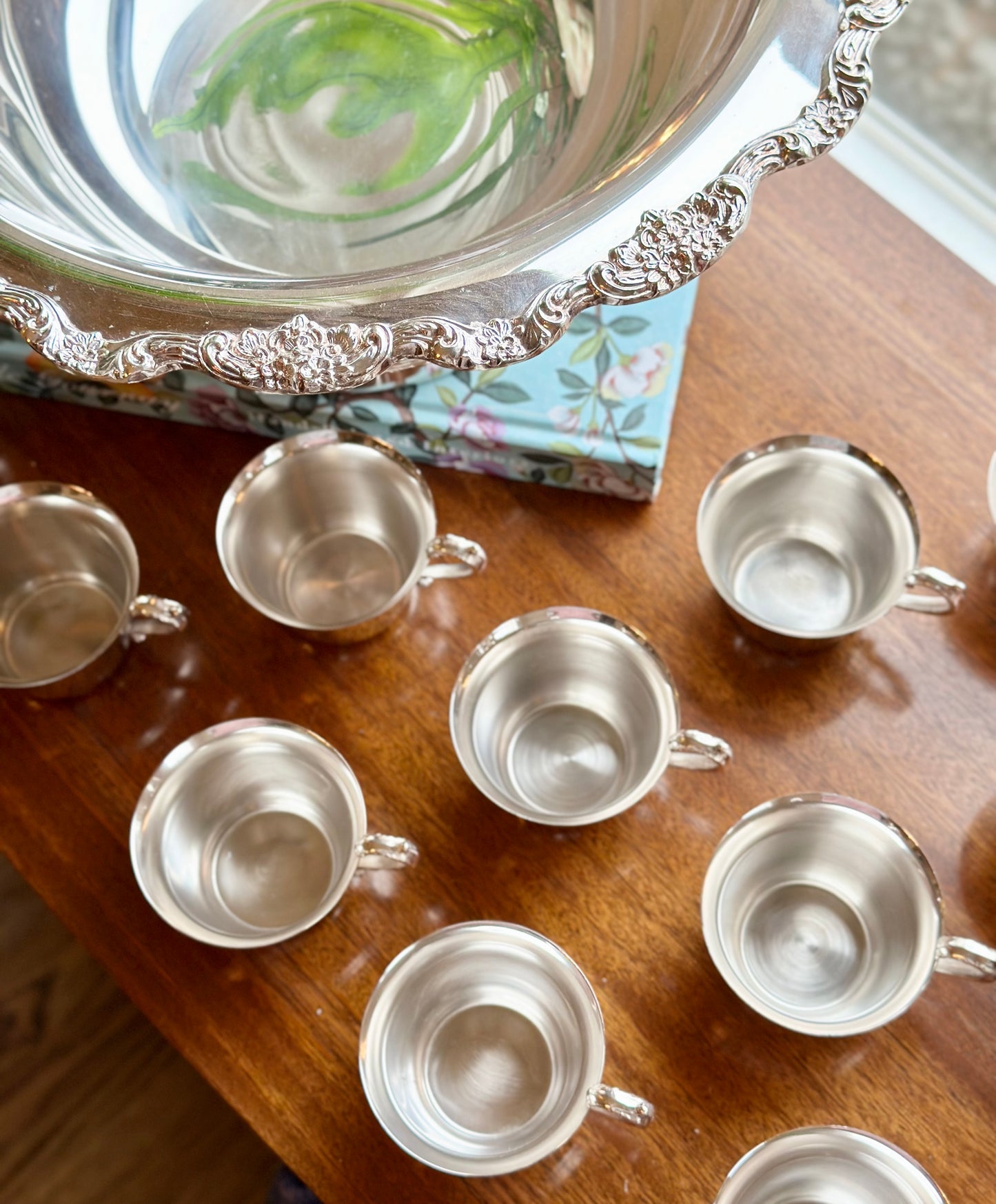Towle Silverplate Punch Bowl and Cups
