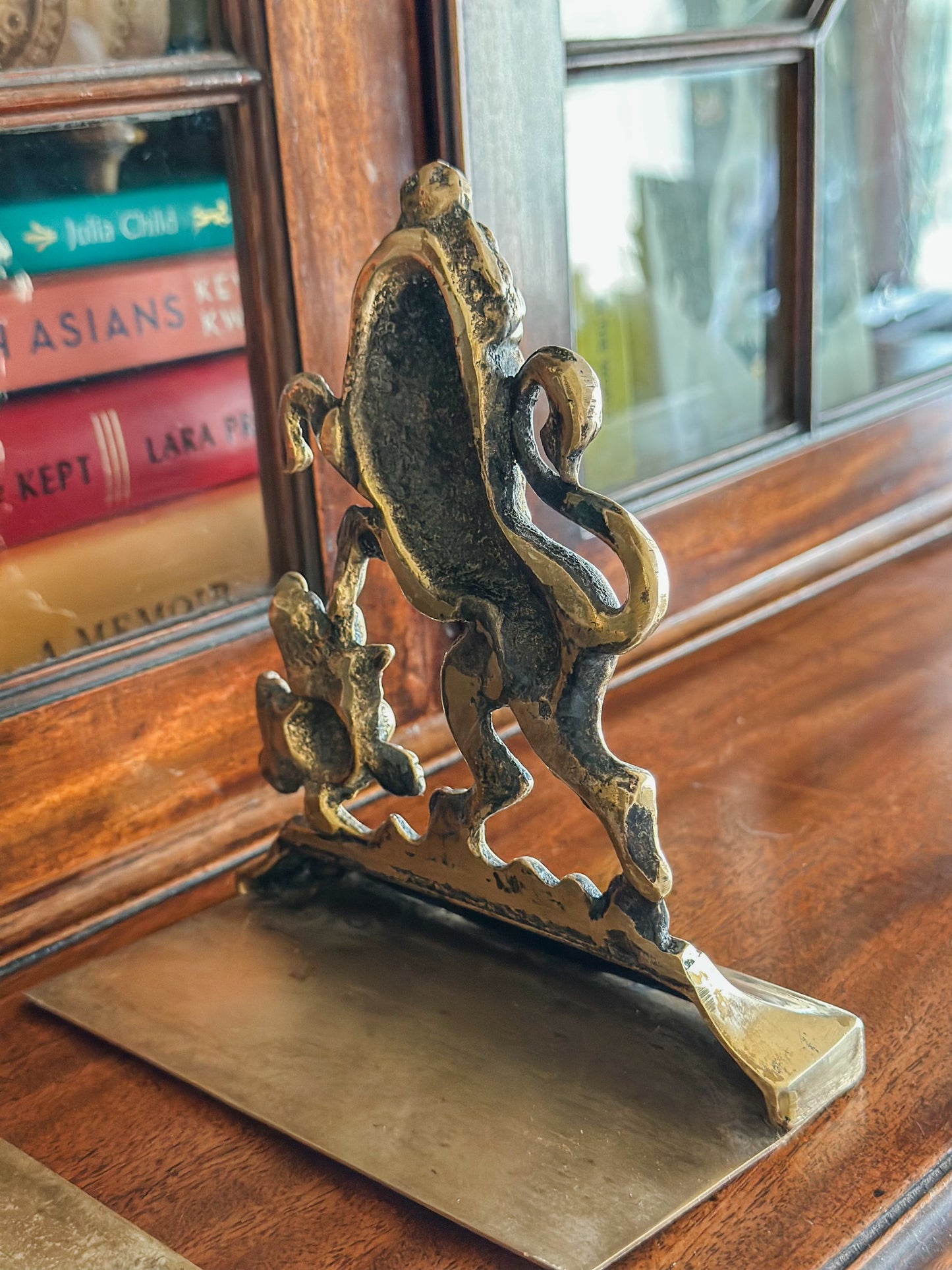 British Royal Heraldic Brass Bookends