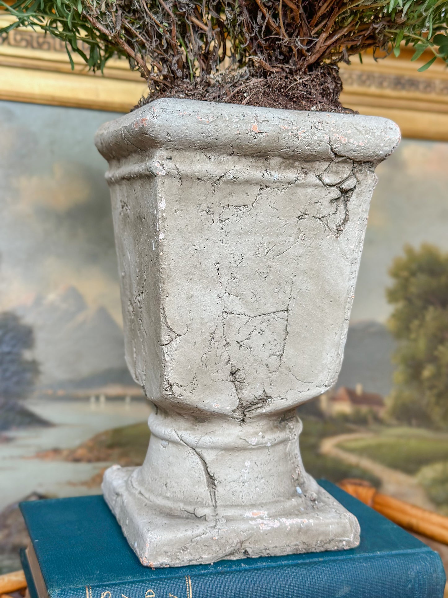 Cement Pedestal Planter