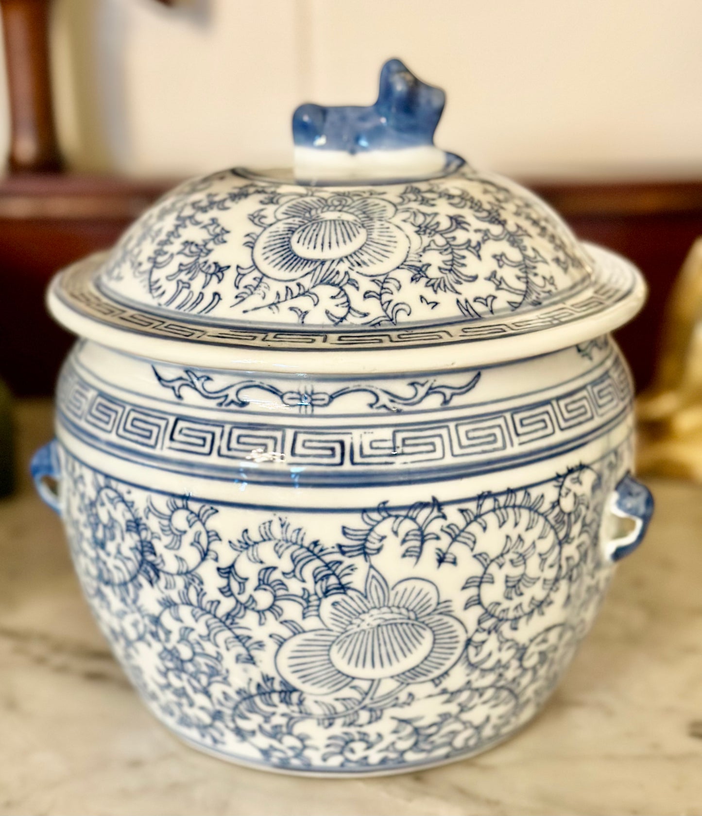 Stout Blue & White Ginger Jar