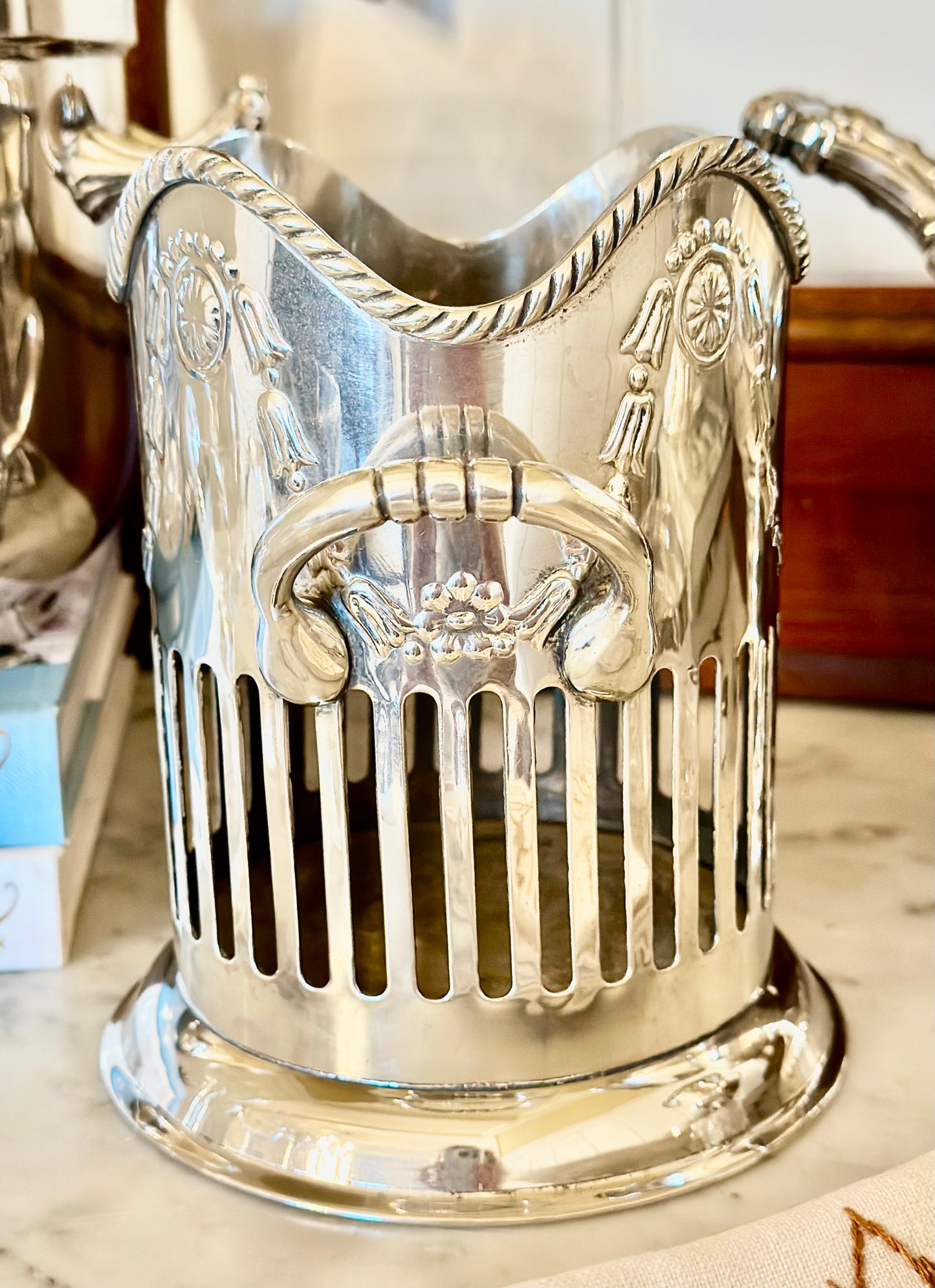 Silverplate Tall Wine Bottle Coaster