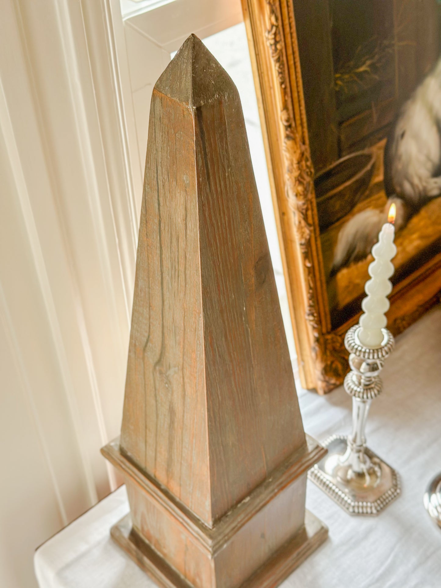 Wooden Obelisk Pair