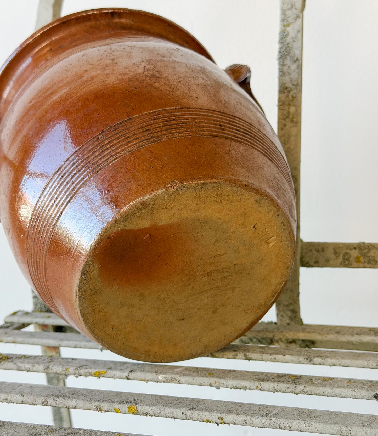 Antique French Salt-Glazed Stoneware Confit Crock