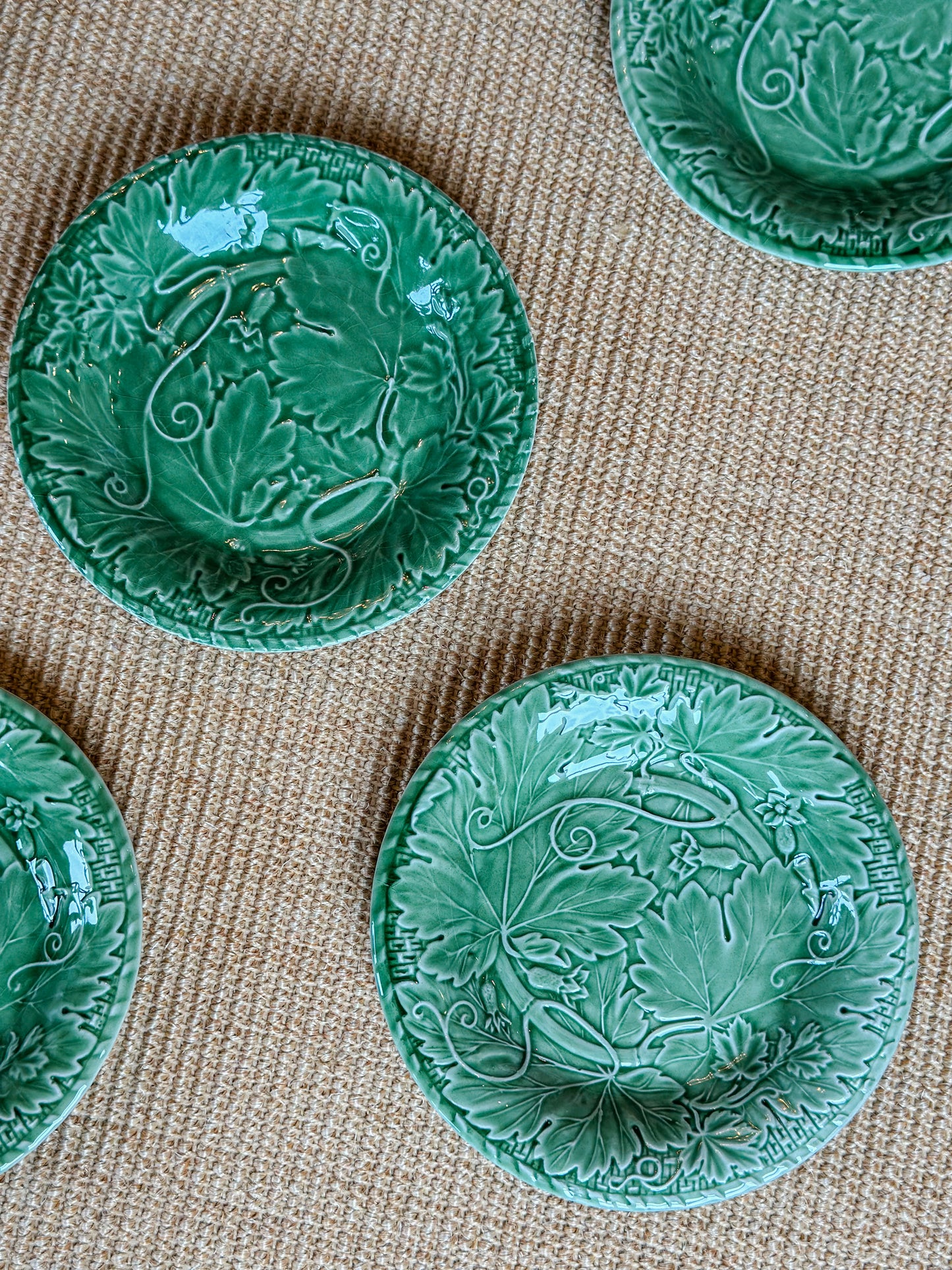 Bordallo Pinheiro Vine Green Salad Plate Set (Set of 12)
