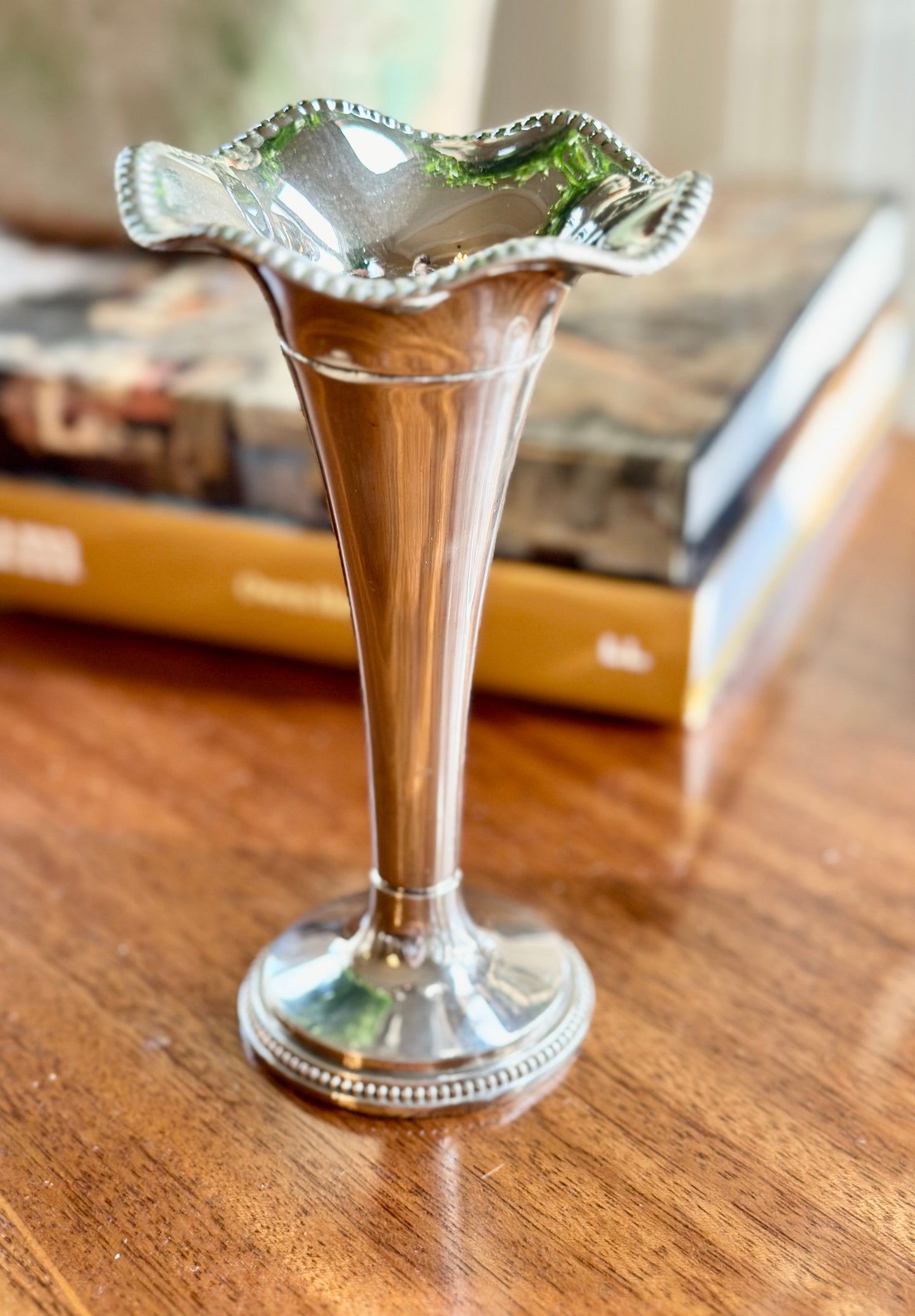 Silverplate Scalloped Stem Vase