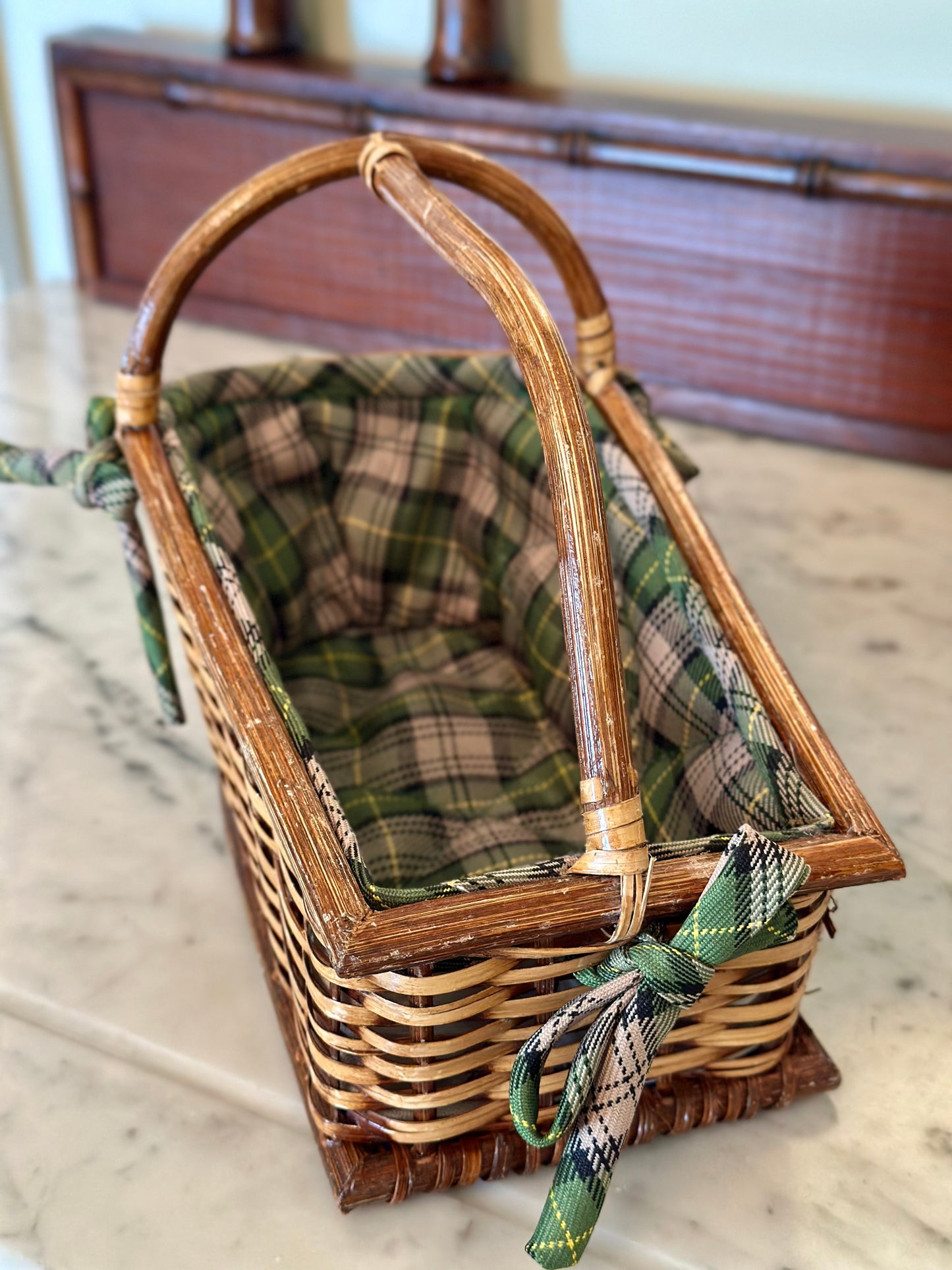 Vintage French Wine Basket