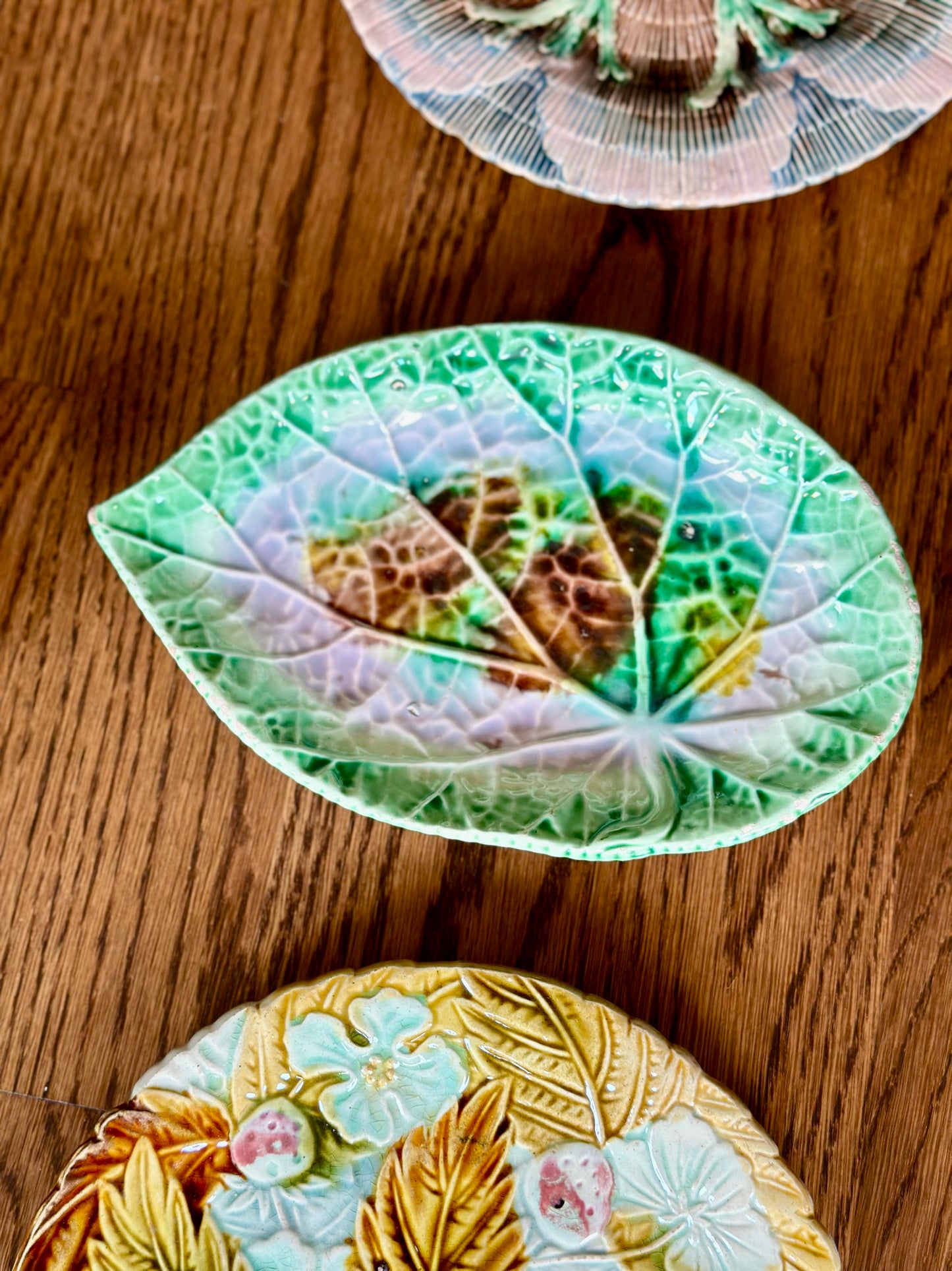 Vintage Majolica Leaves 5-Piece Set