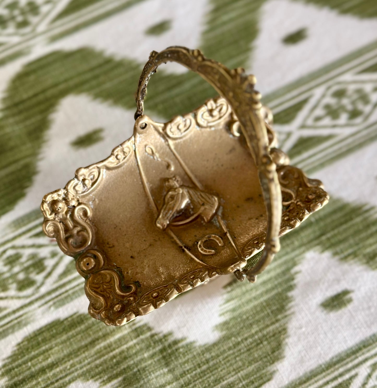 Brass Equestrian Pedestal Trinket Dish