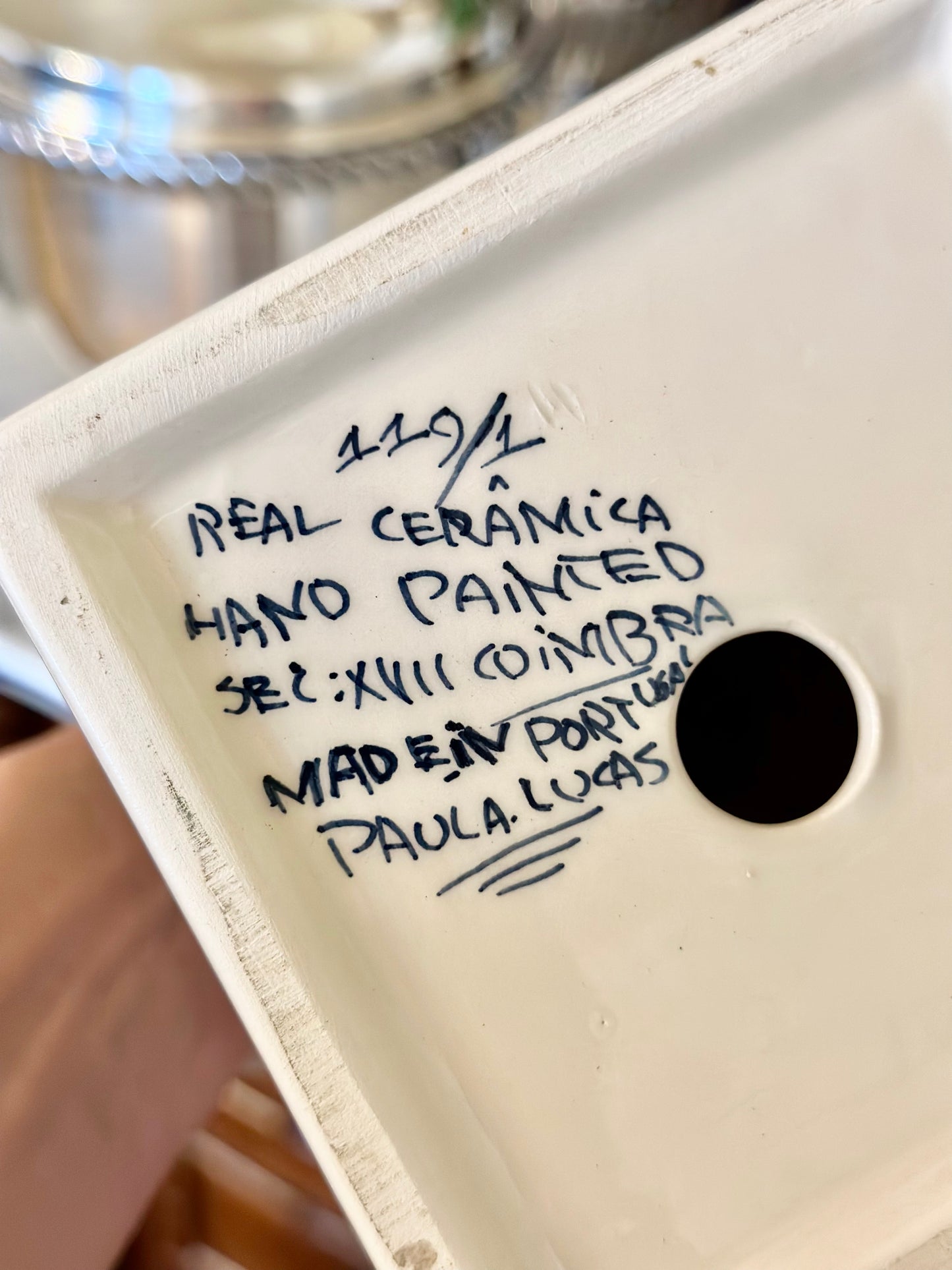 Portugese Hand-Painted Blue and White Candlesticks