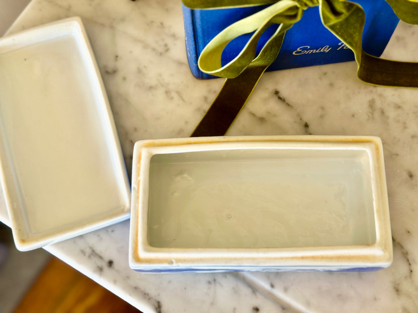 Blue and White Chinoiserie Porcelain Box