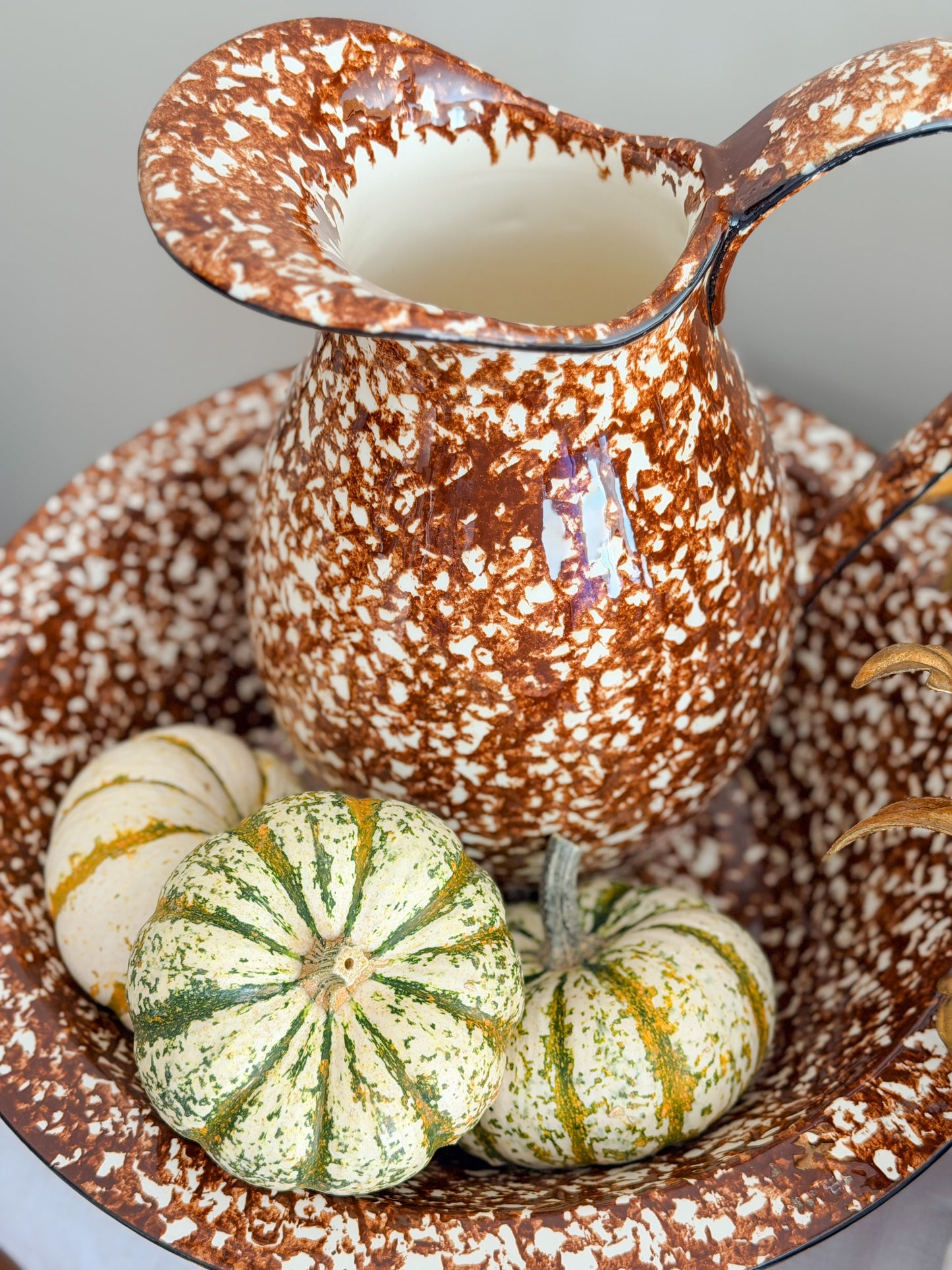 Vintage Stangl Spongeware Pitcher & Bowl Set