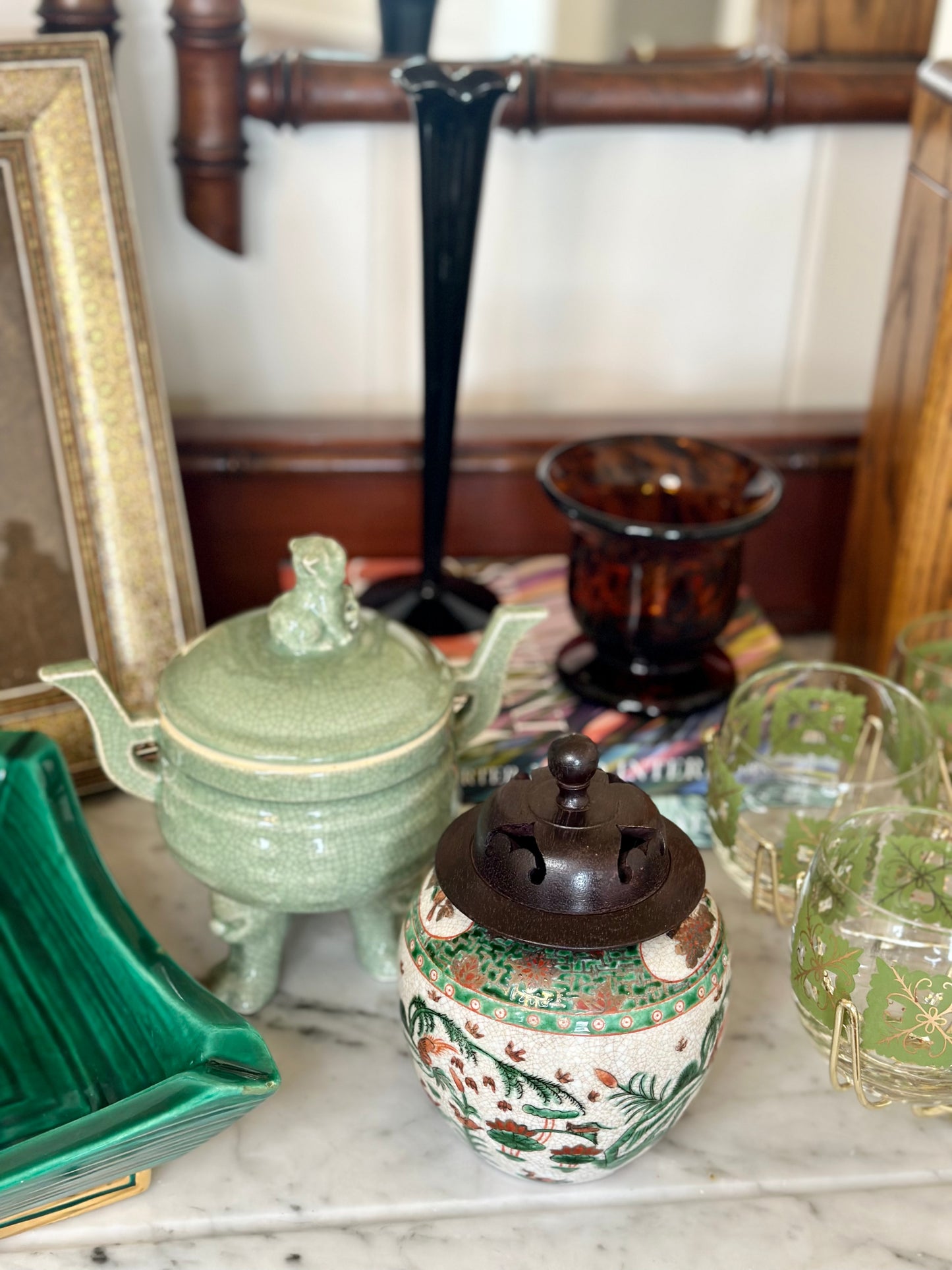 Crackle Glaze Porcelain Ginger Jar with Lid
