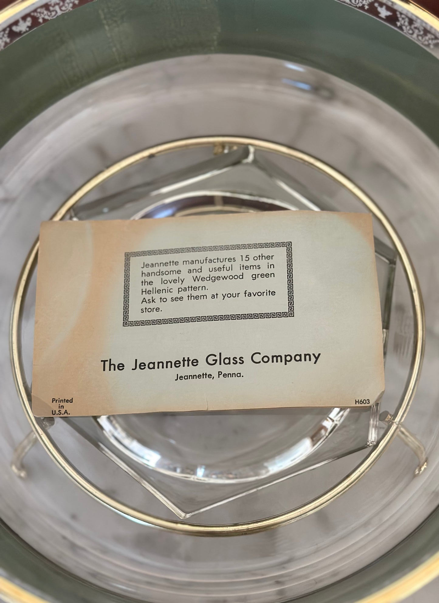 Vintage Jeanette Glass Hellenic 4-Way Server Set