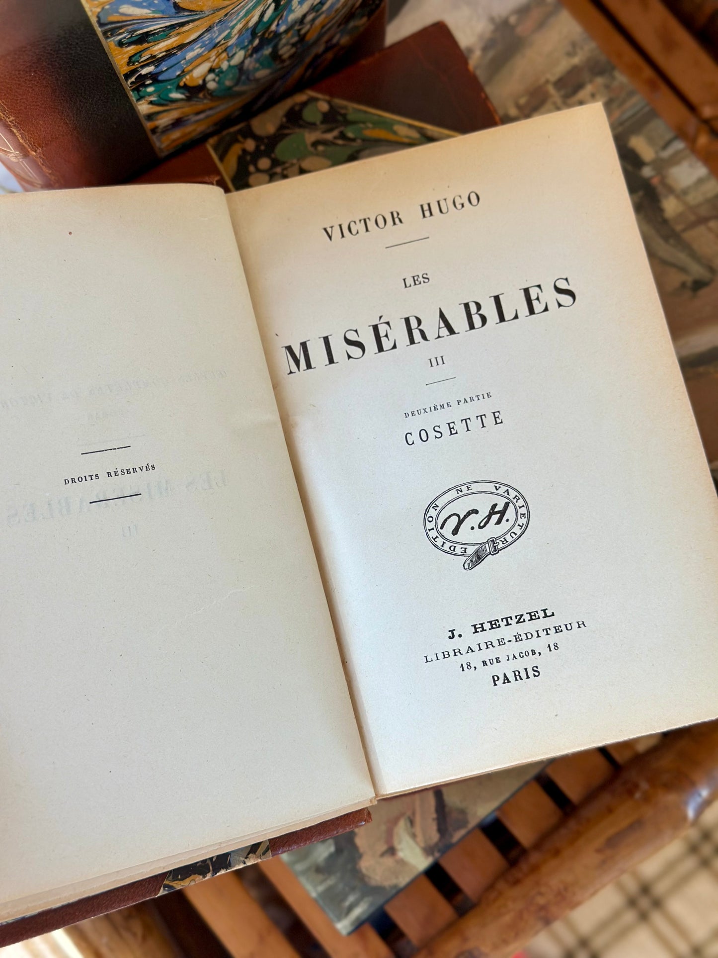 Les Miserables Antique Books (Set of 3)