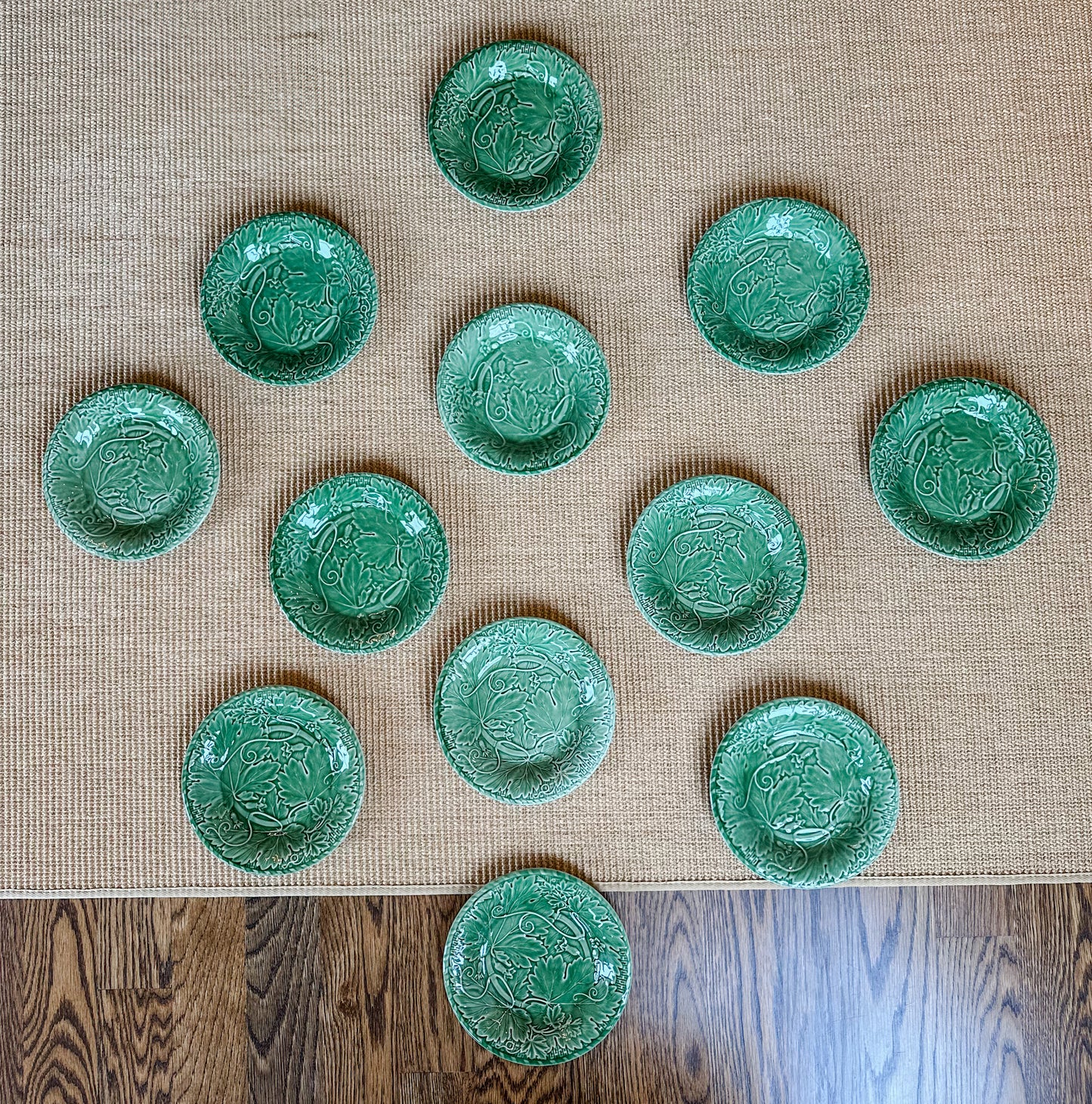 Bordallo Pinheiro Vine Green Salad Plate Set (Set of 12)
