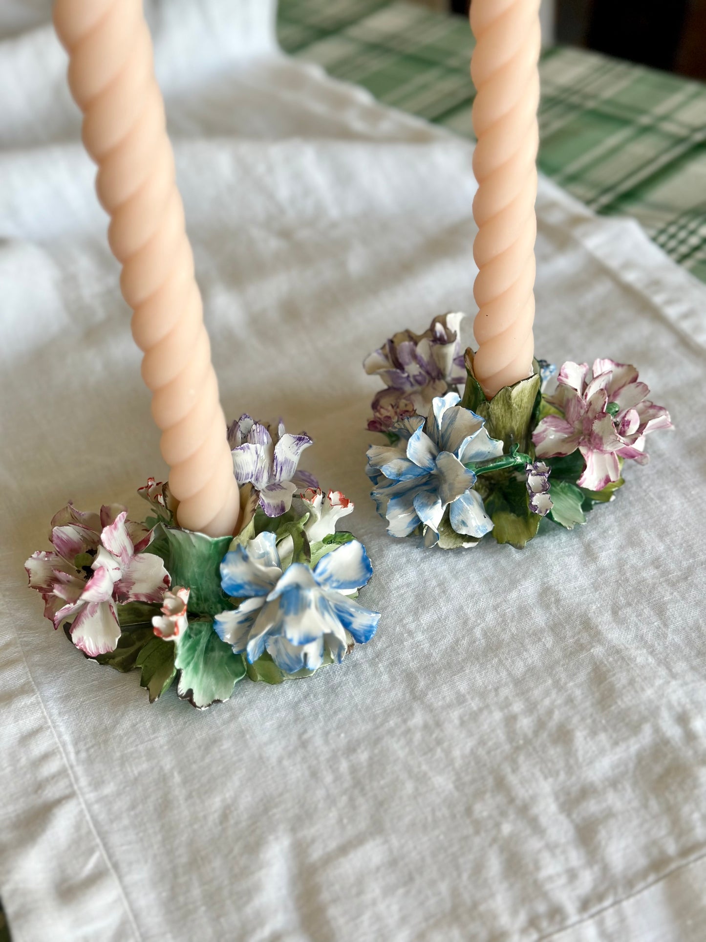 Italian Capodimonte Candlesticks (Set of 2)