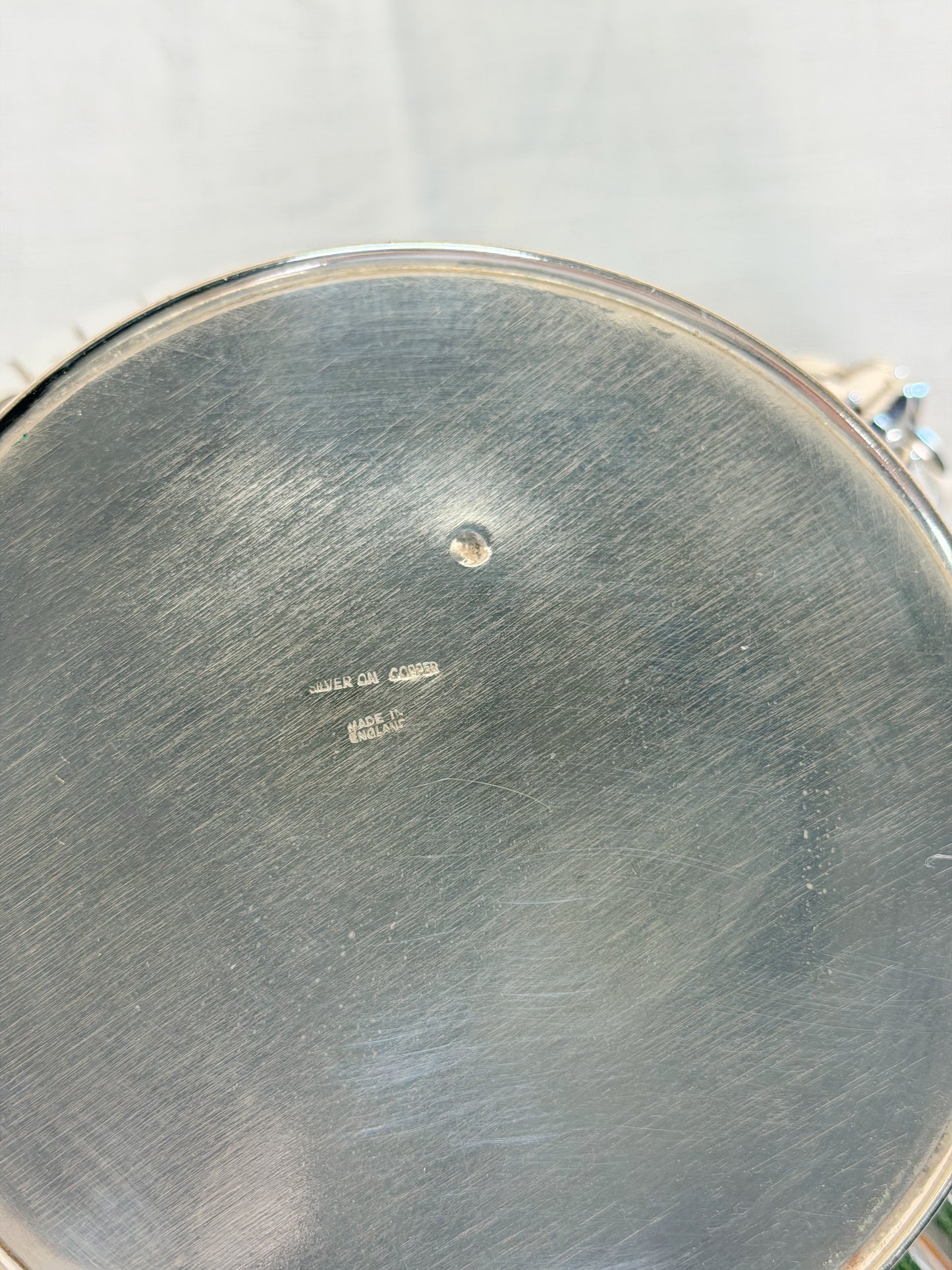 English Silverplate Pedestal Bowl with Lion’s Head Rings