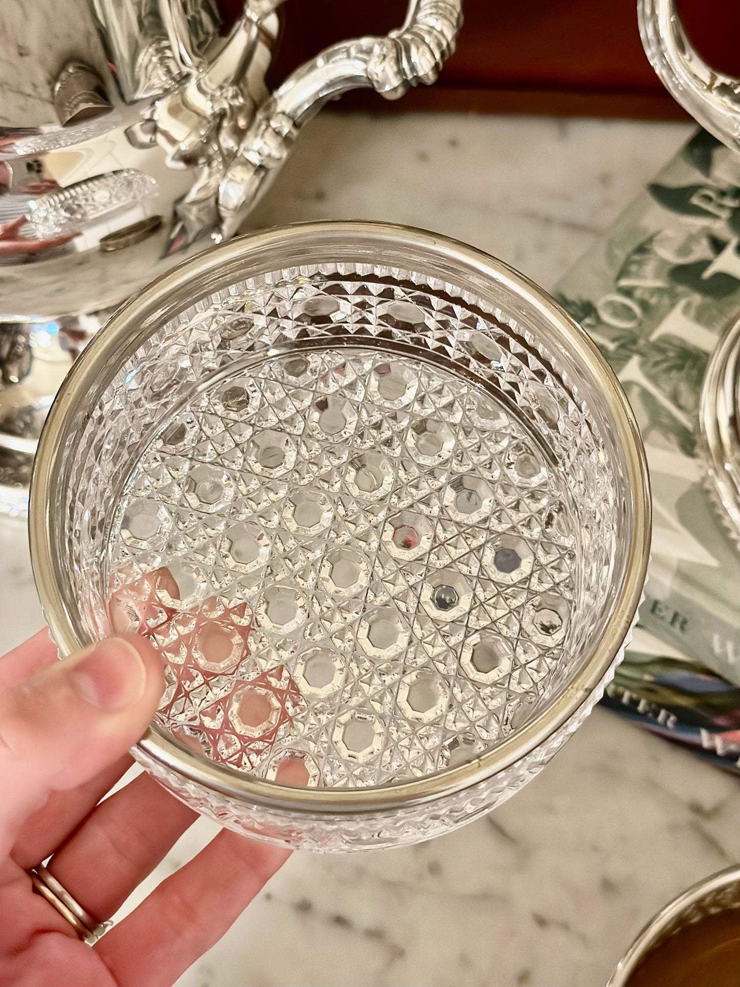 Vintage Crystal Wine Bottle Coaster