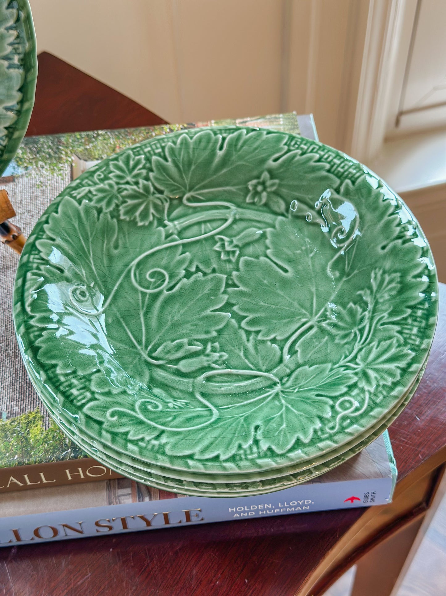 Bordallo Pinheiro Vine Green Salad Plate Set (Set of 12)
