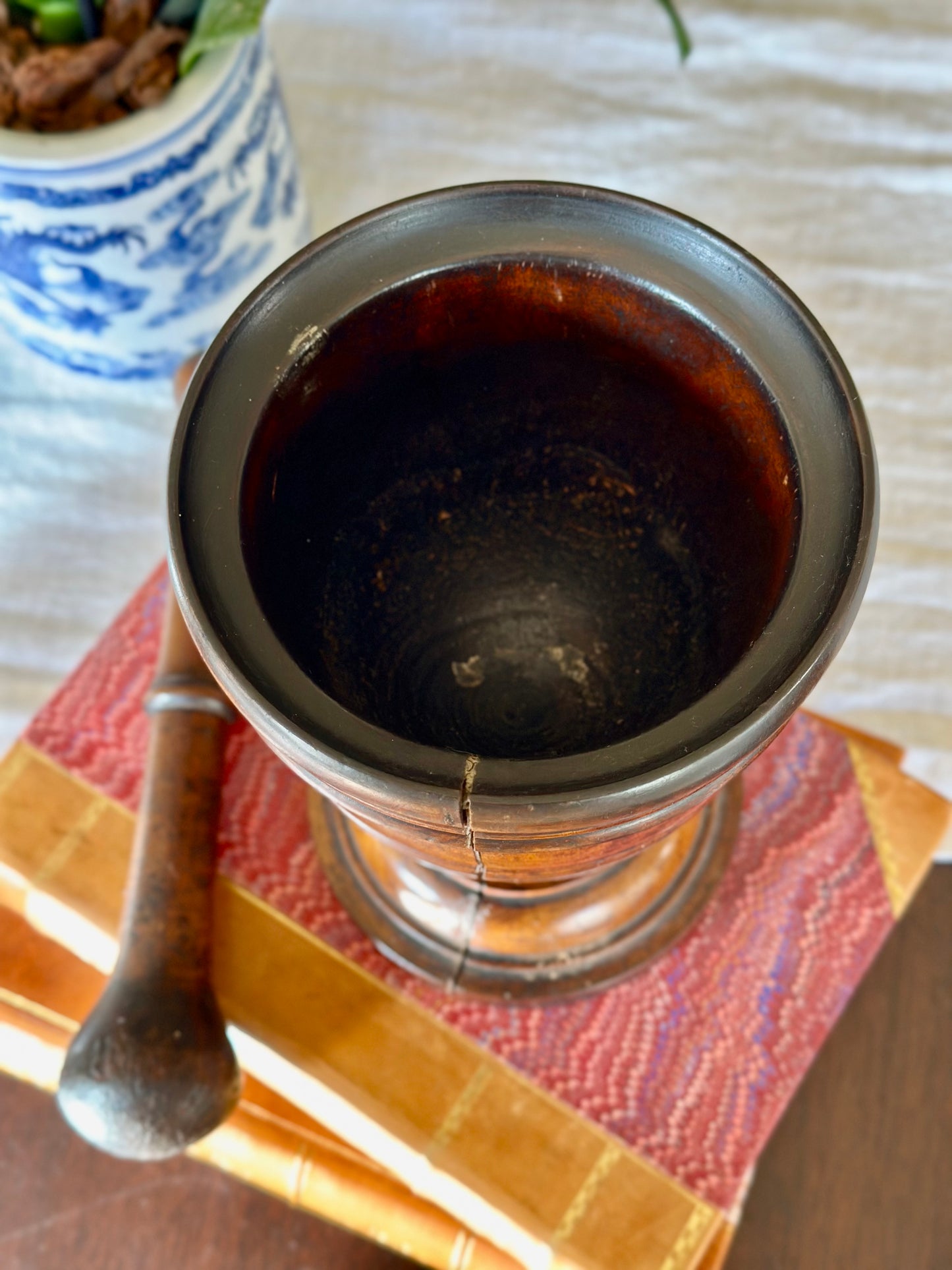 Antique Wood Mortar & Pestle