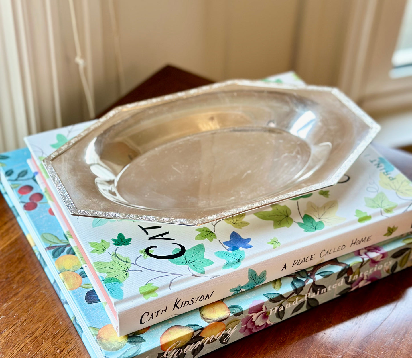 Silver Hexagon Shallow Tray