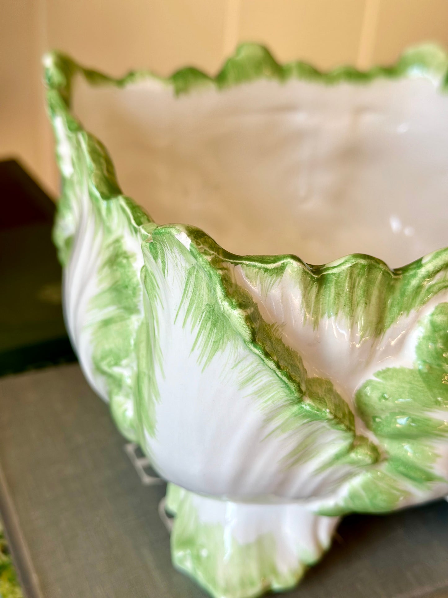 Vintage Mottahedeh Italian Porcelain Cabbage Planter