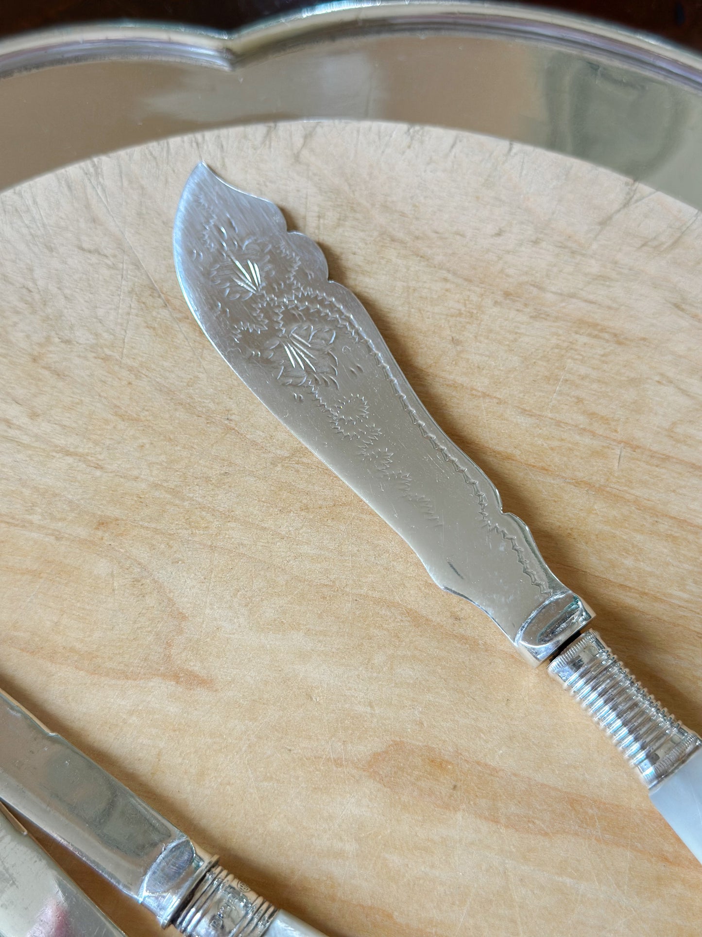 Antique Mother of Pearl Handled Butter Knife