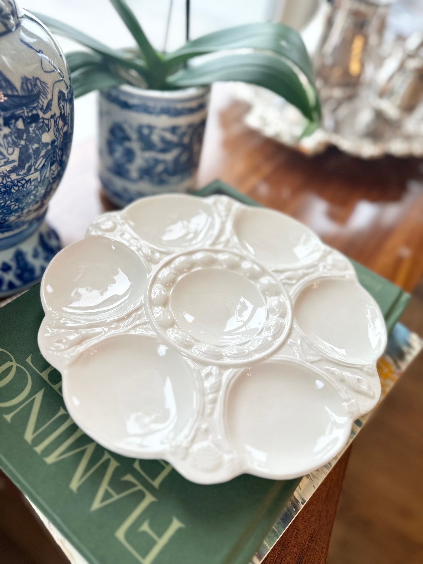 Antique English Ironstone Oyster Plate