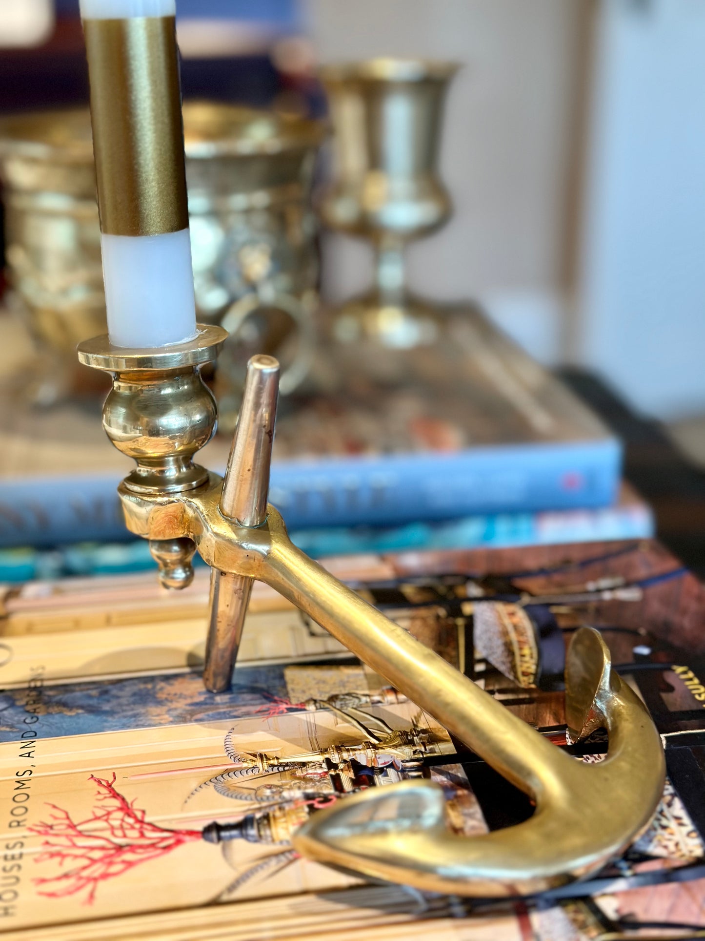 Brass Anchor Candlestick