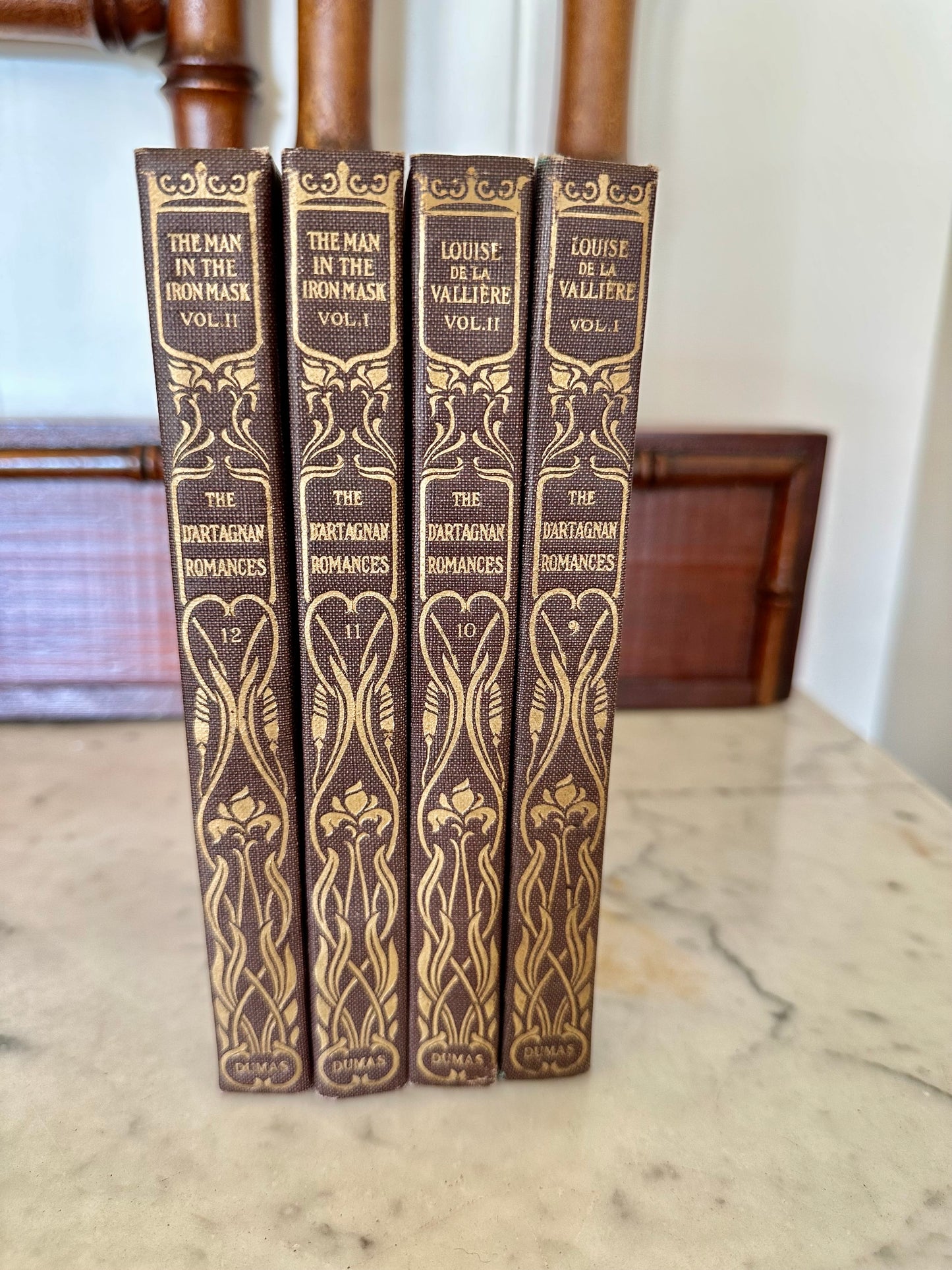 Antique D’Artagnan Romances Novels by Alexandre Dumas (Set of 4)