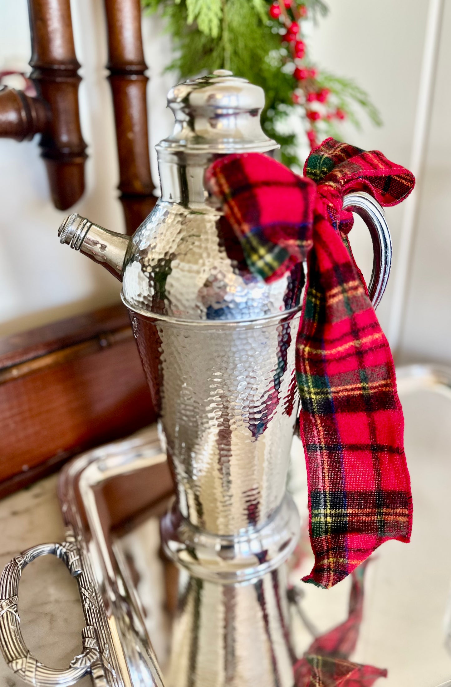 Art Deco Hammered Cocktail Shaker