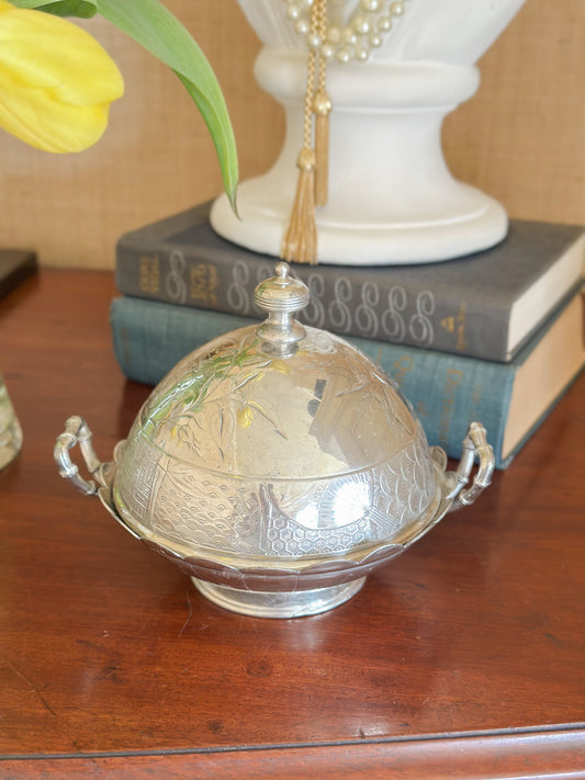 Vintage Silverplate Butter Dish