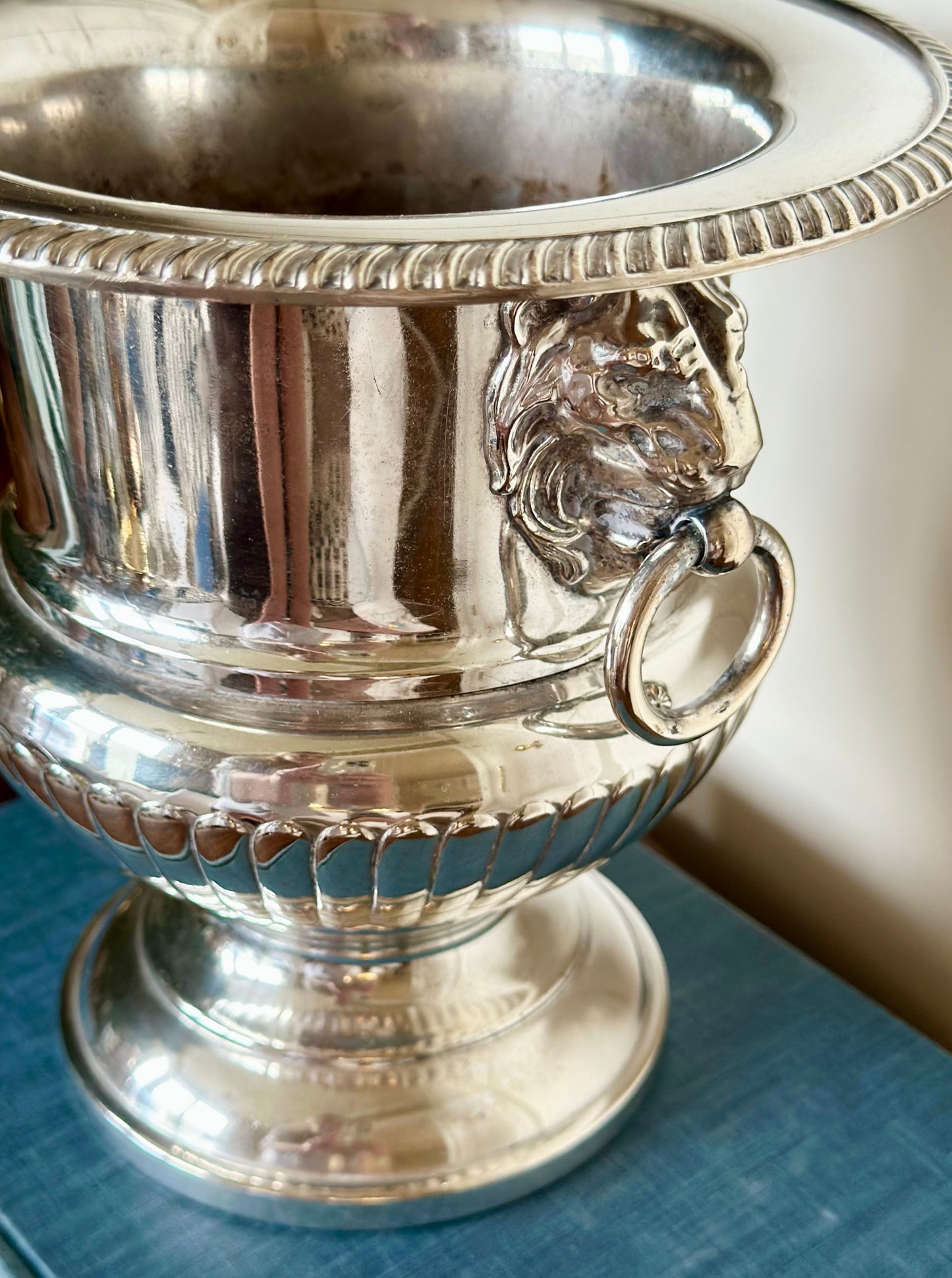 Lion’s Head Silverplate Champagne Bucket