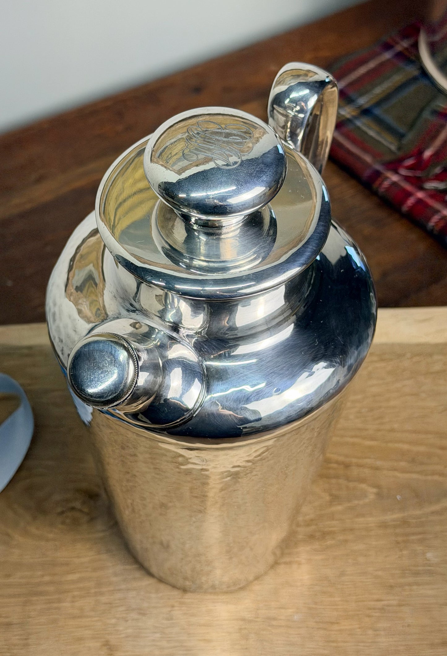 Vintage Meriden Hammered Silverplate Cocktail Shaker
