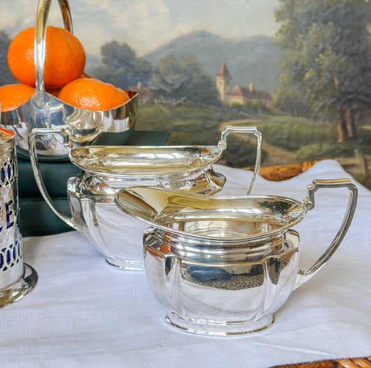 Vintage Sheffield Silverplate Cream & Sugar Set