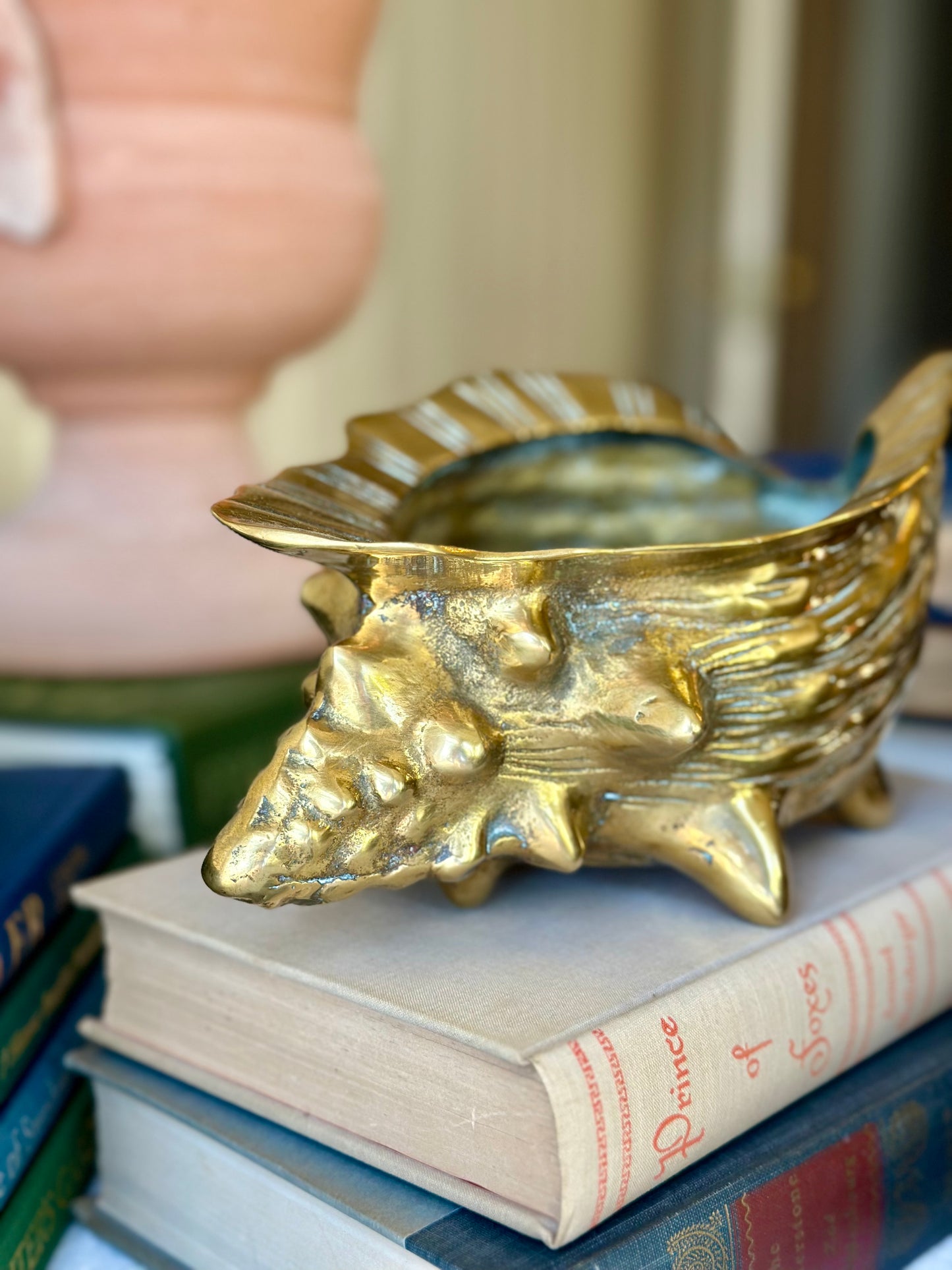 Brass Regency Conch Shell Planters