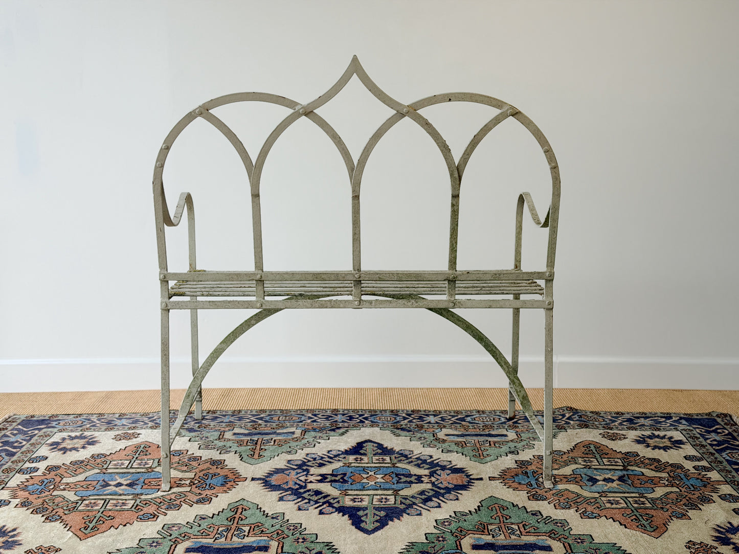 Antique Wrought Iron Garden Bench
