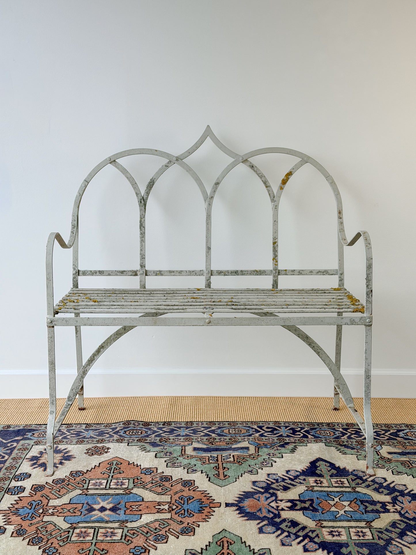 Antique Wrought Iron Garden Bench