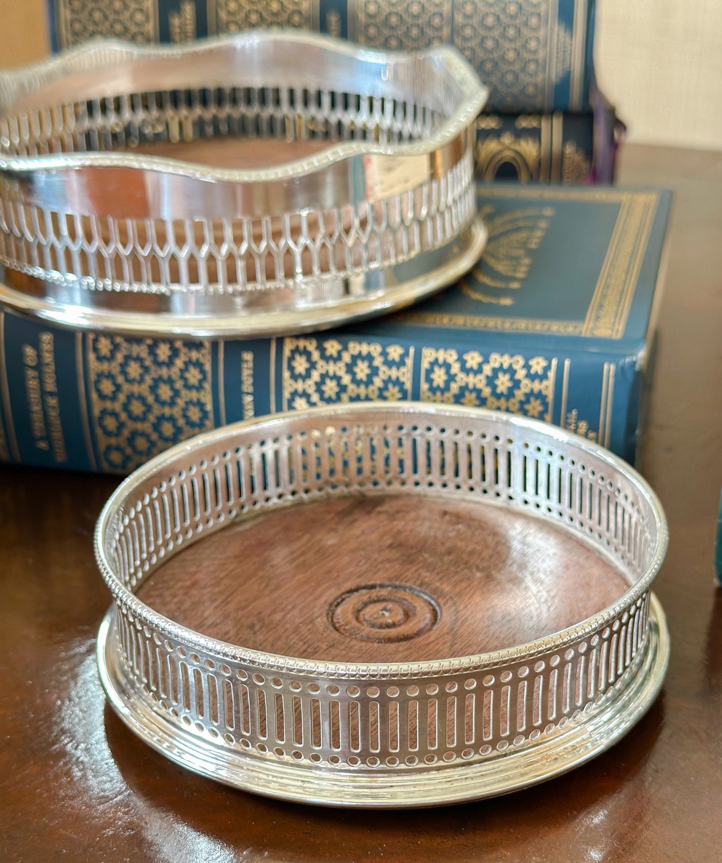 Vintage English Silverplate Wine Coaster