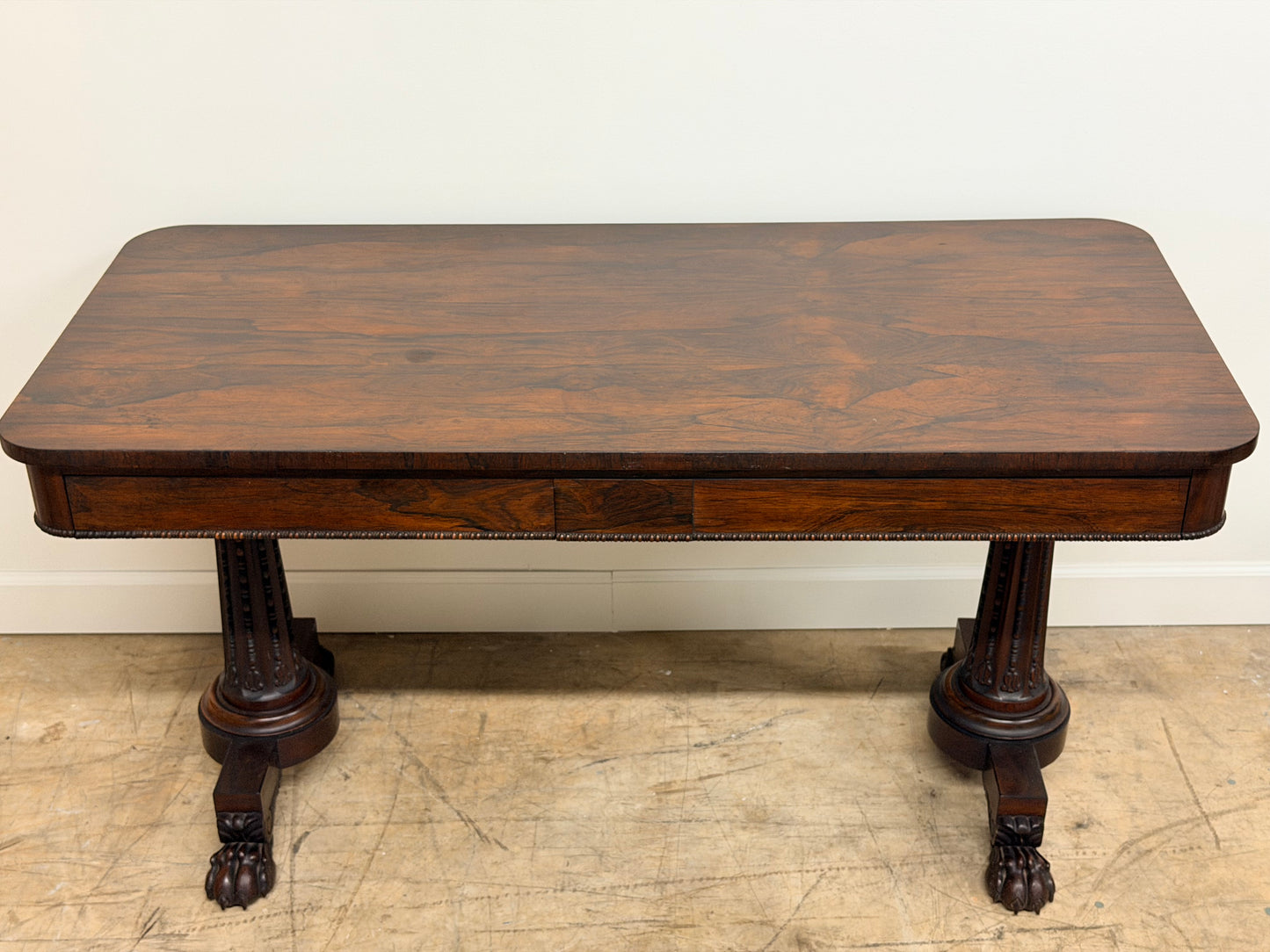 William IV Mahogany Clawfoot Library Table