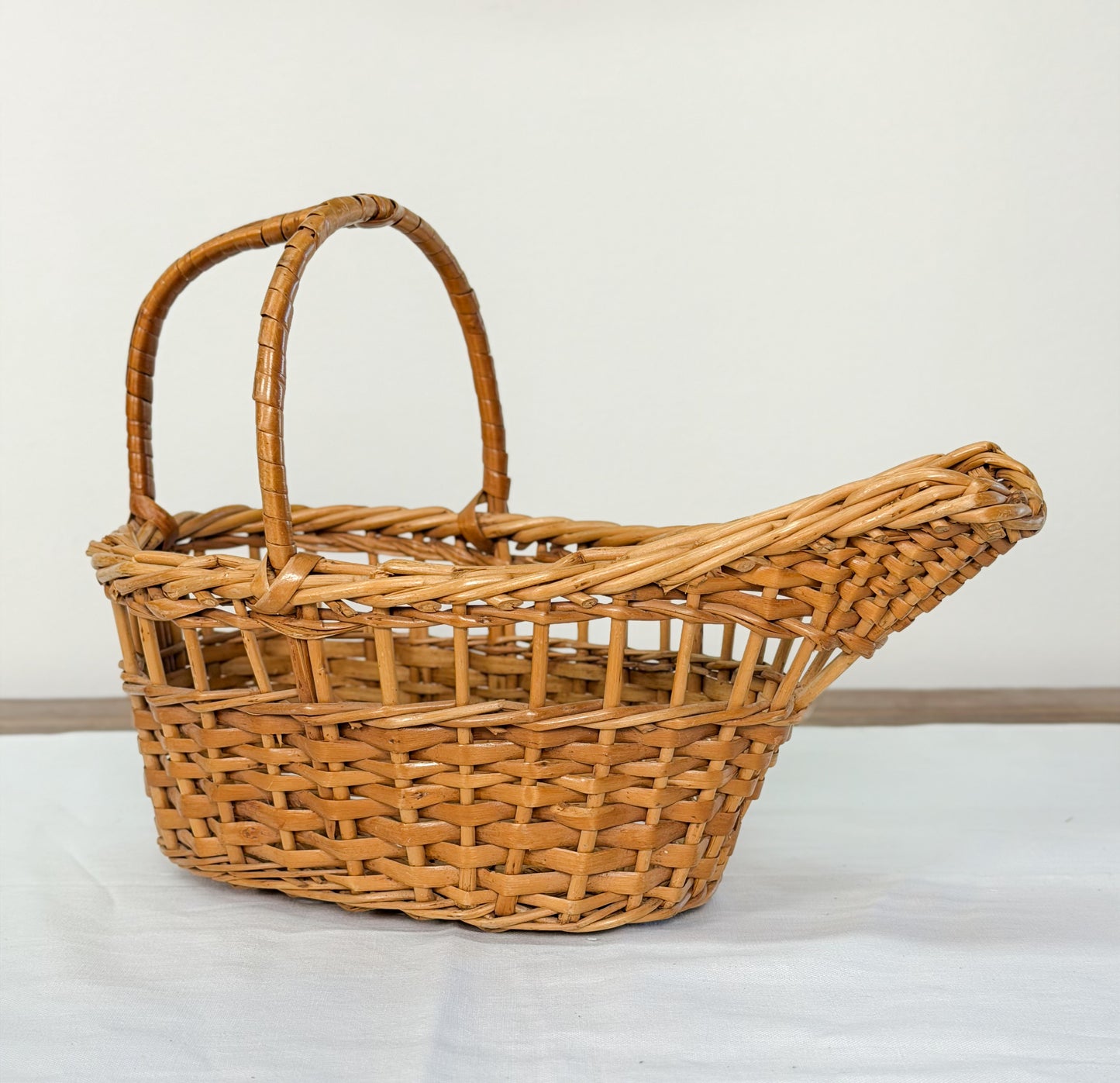 Vintage French Wicker Wine Baskets