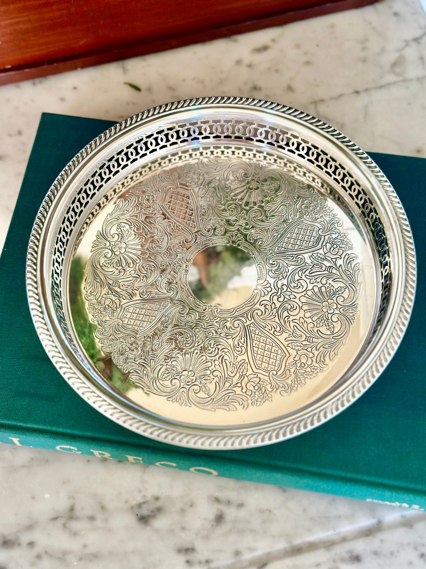 Silverplate Round Tray