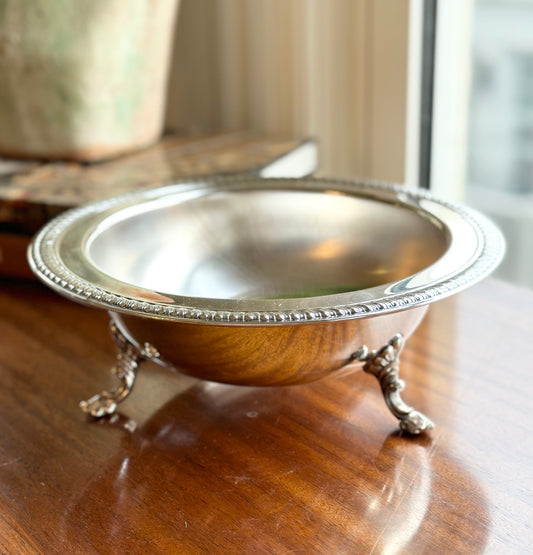 Round Footed Silver Bowl