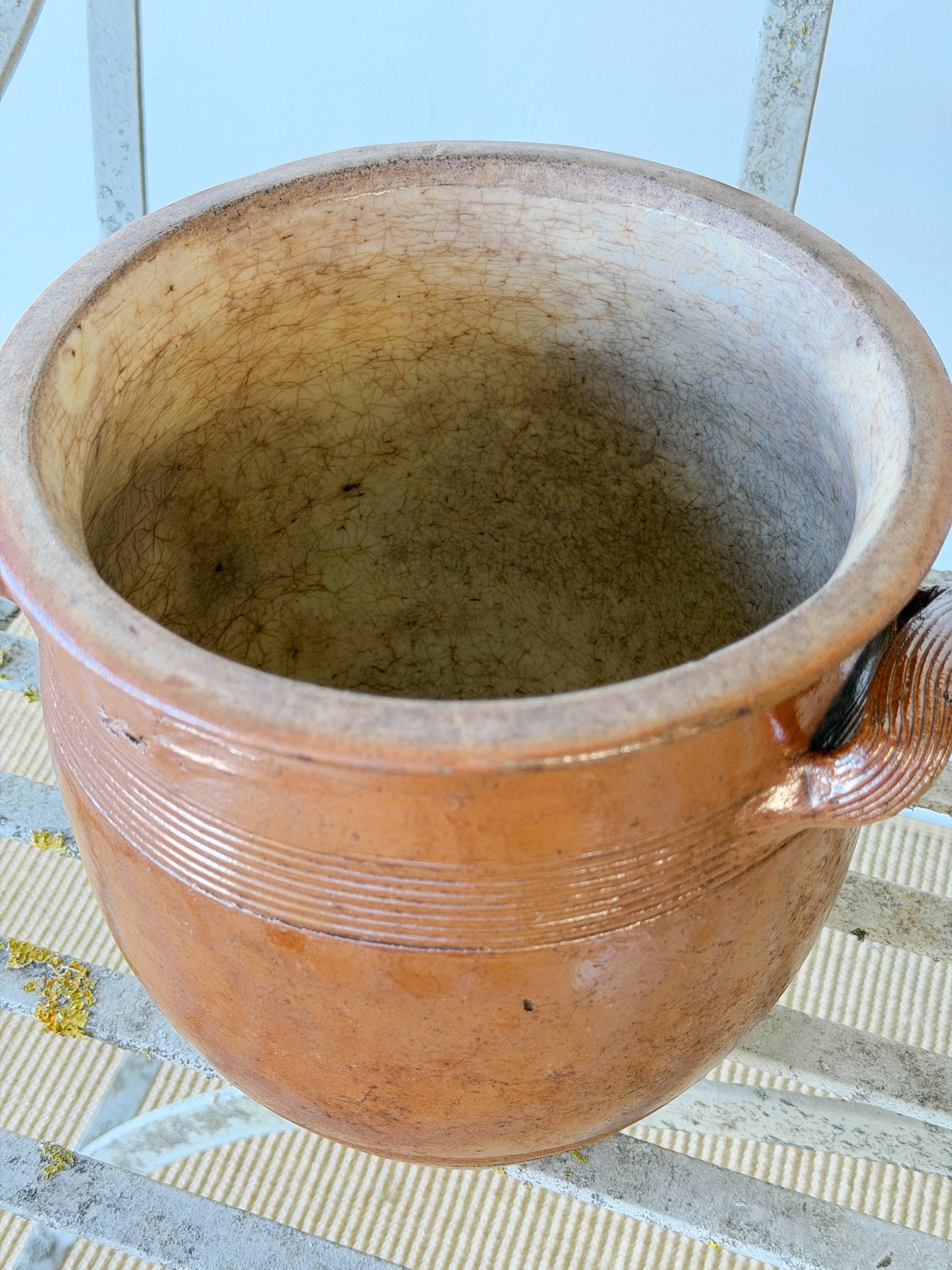 Antique French Salt-Glazed Stoneware Confit Crock