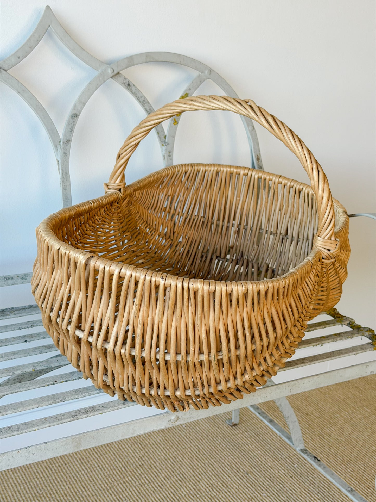 Large Vintage Willow Gathering Basket
